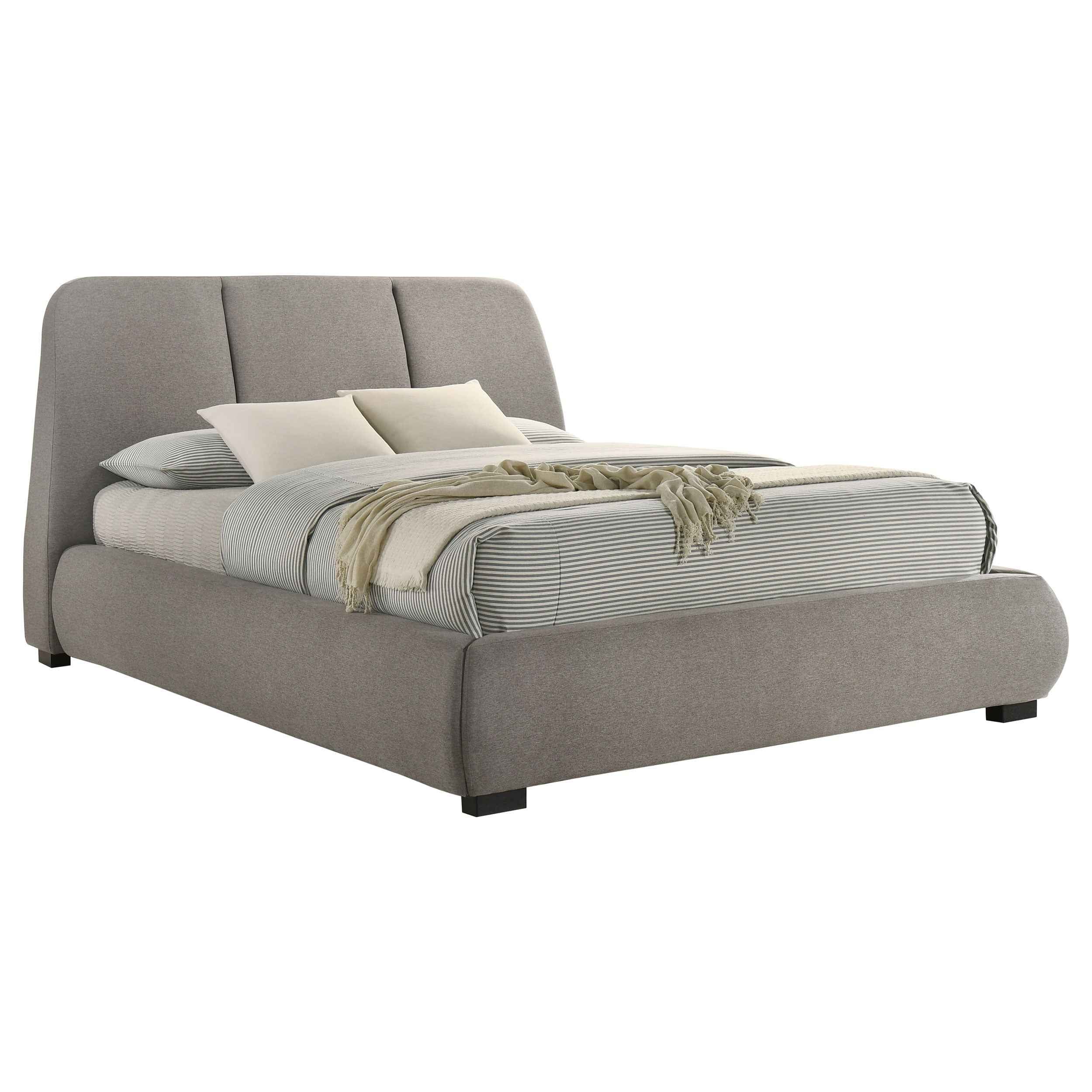 Mokena Taupe 46-inch Upholstered Queen Platform Bed - Image 3