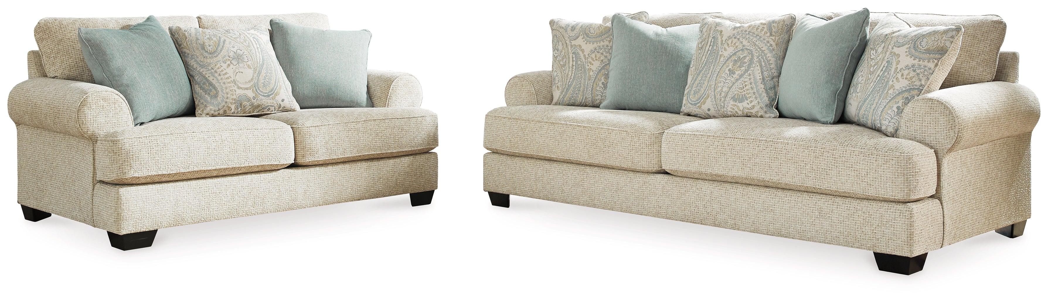 Monaghan Sandstone Sofa and Loveseat - Image 2