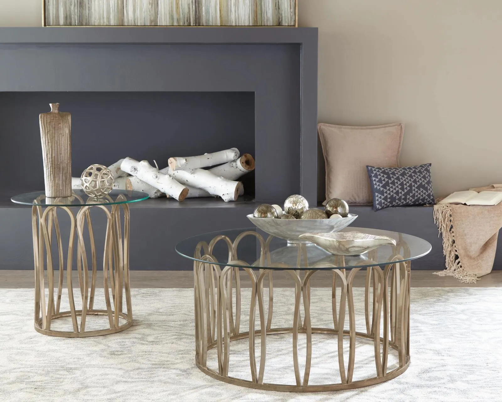Monett Chrome/Clear Round End Table Chocolate - Image 4