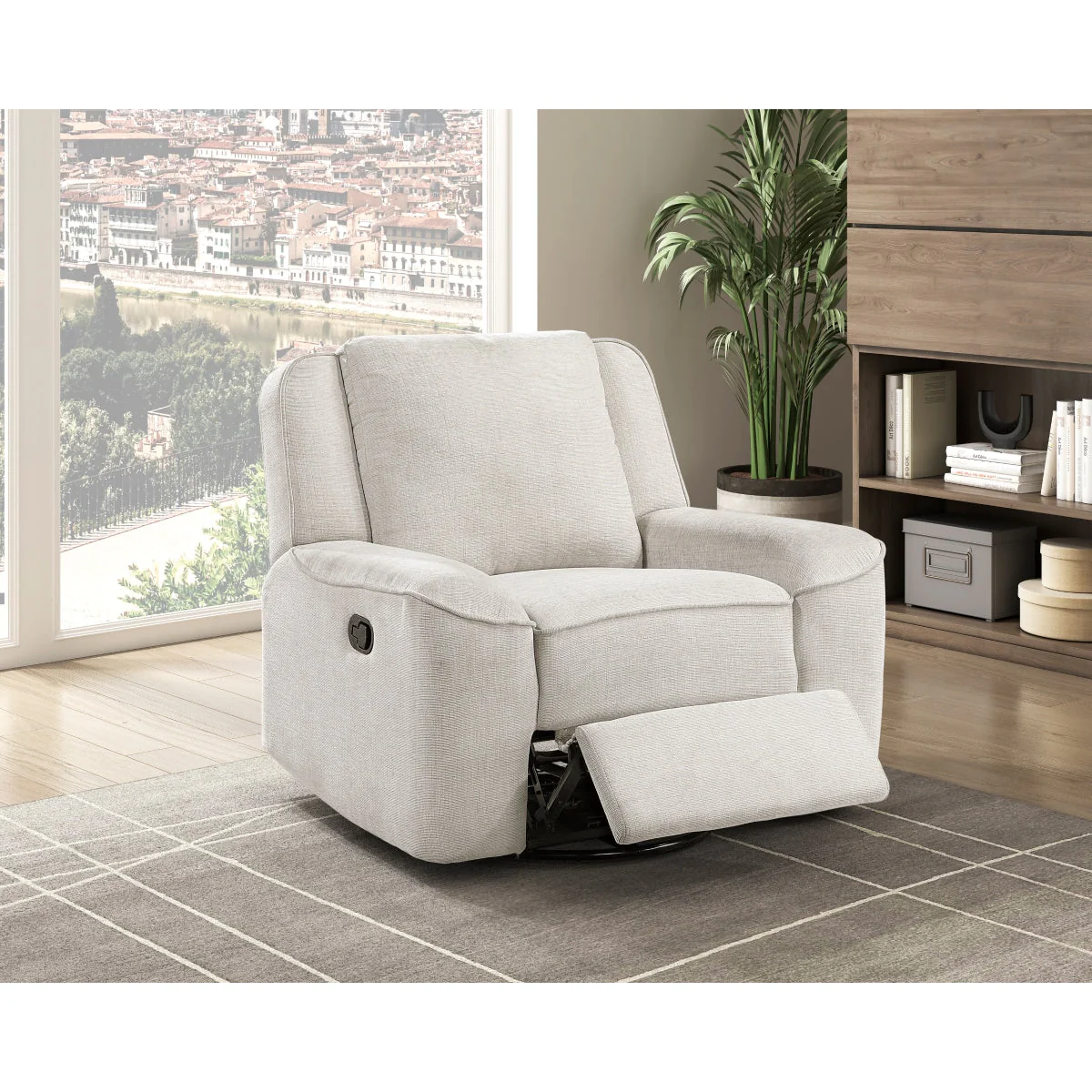 Monterey Beige Swivel Reclining Chair - Image 10