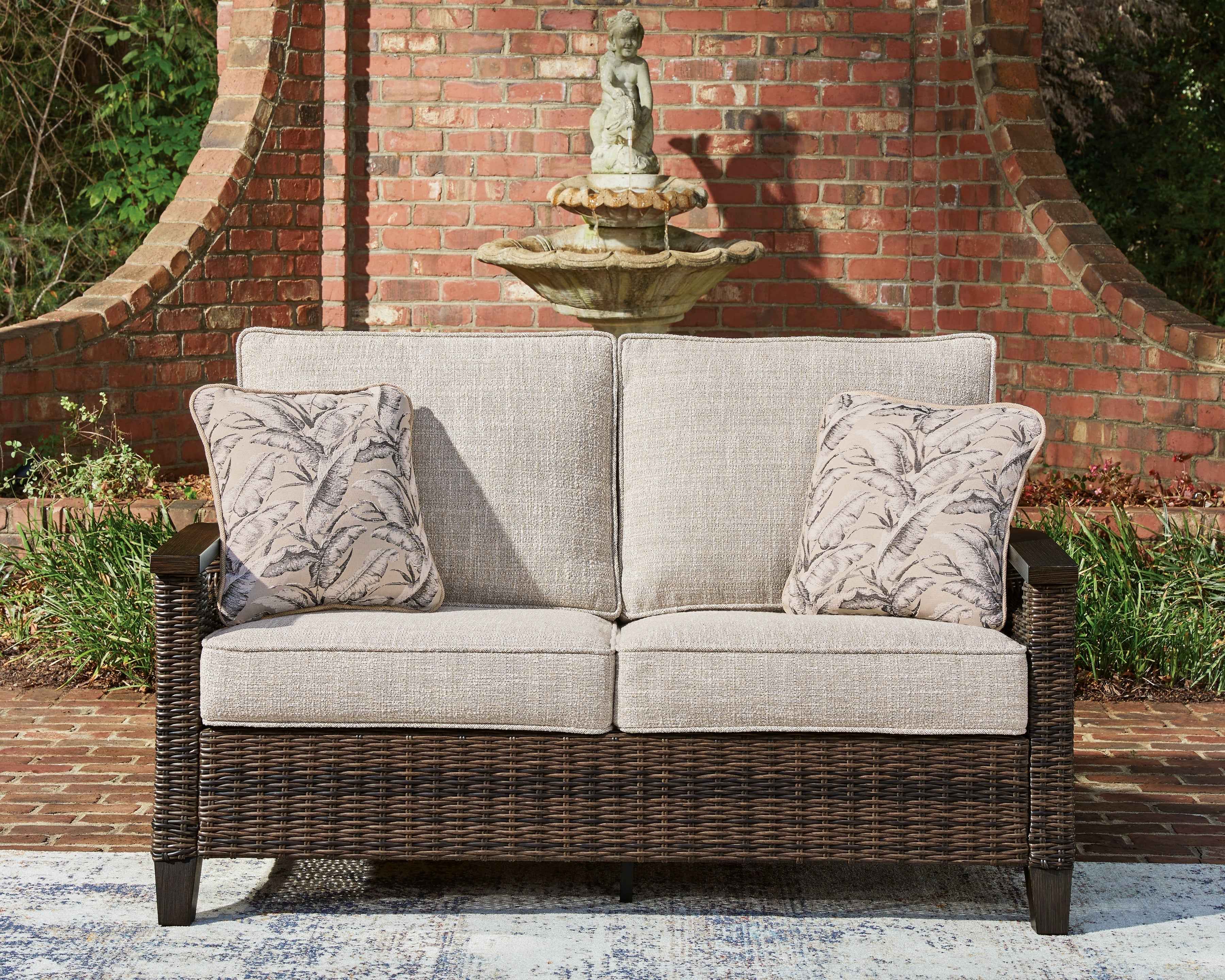 Monterey Point Dark Brown Outdoor Sofa and Loveseat - Image 9