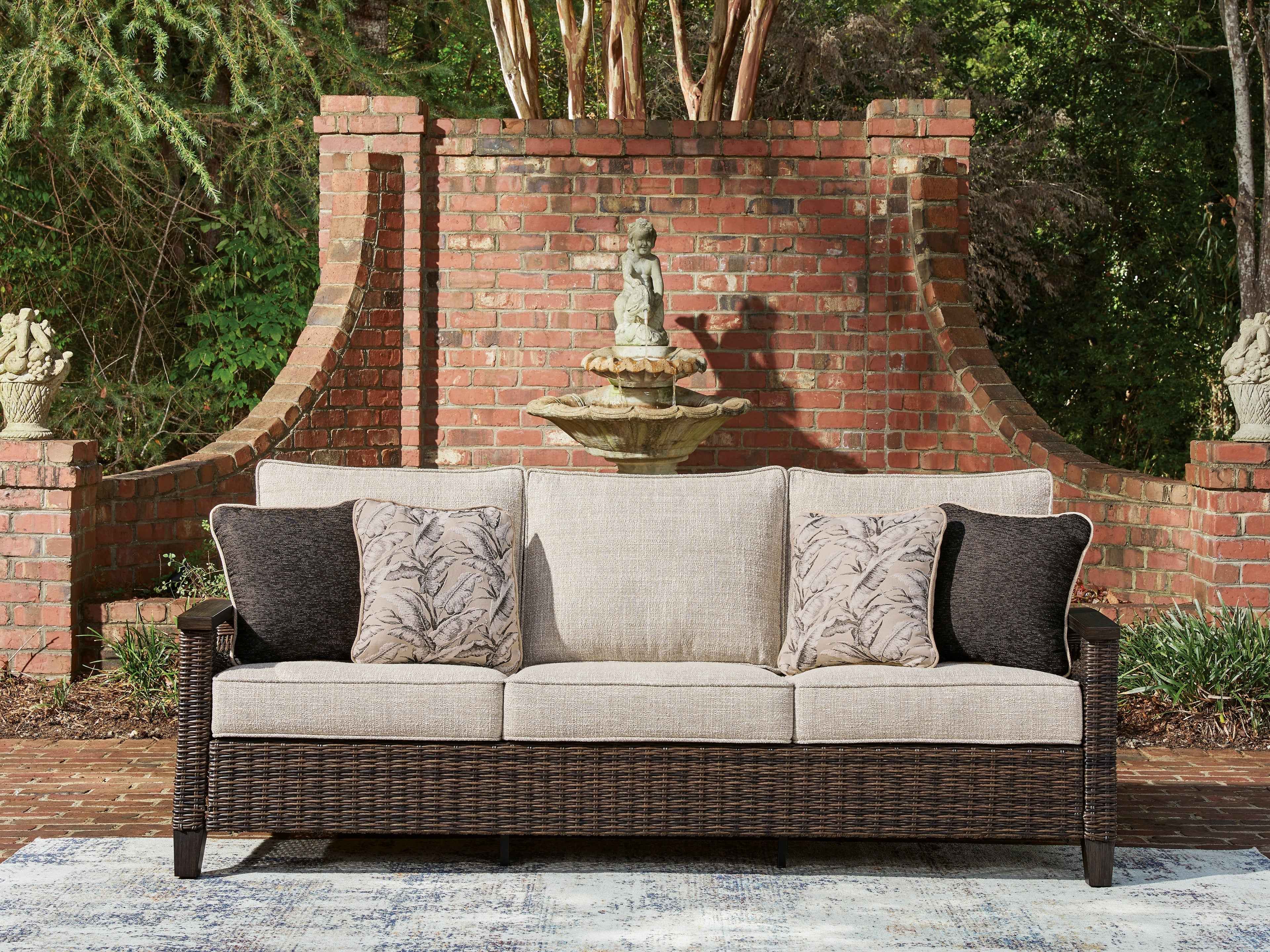 Monterey Point Dark Brown Outdoor Sofa with Cushion
