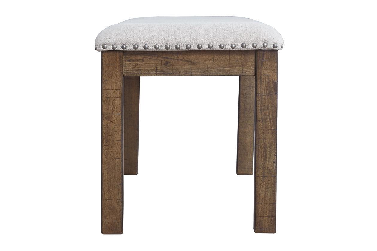 Moriville Grayish Brown Dining Bench - Image 5