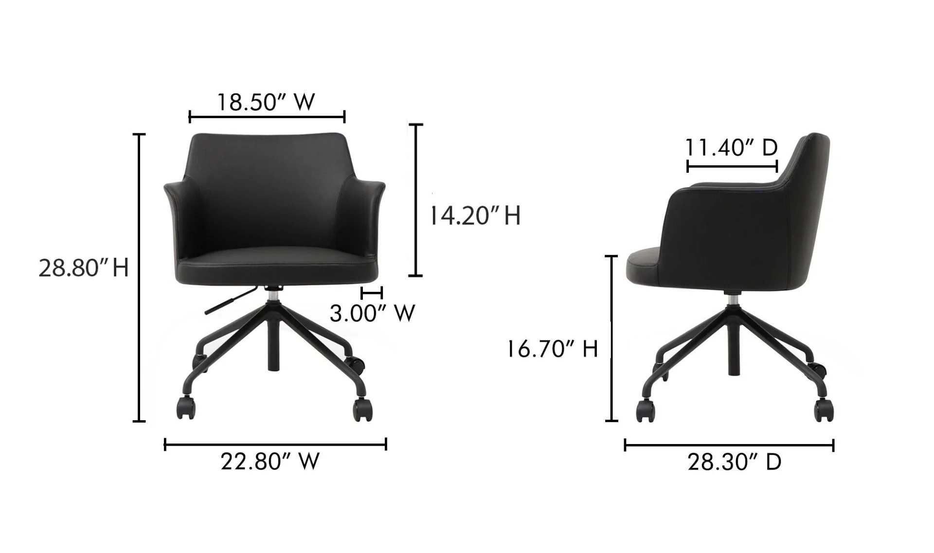 Morris Office Chair PVC Black - Image 8