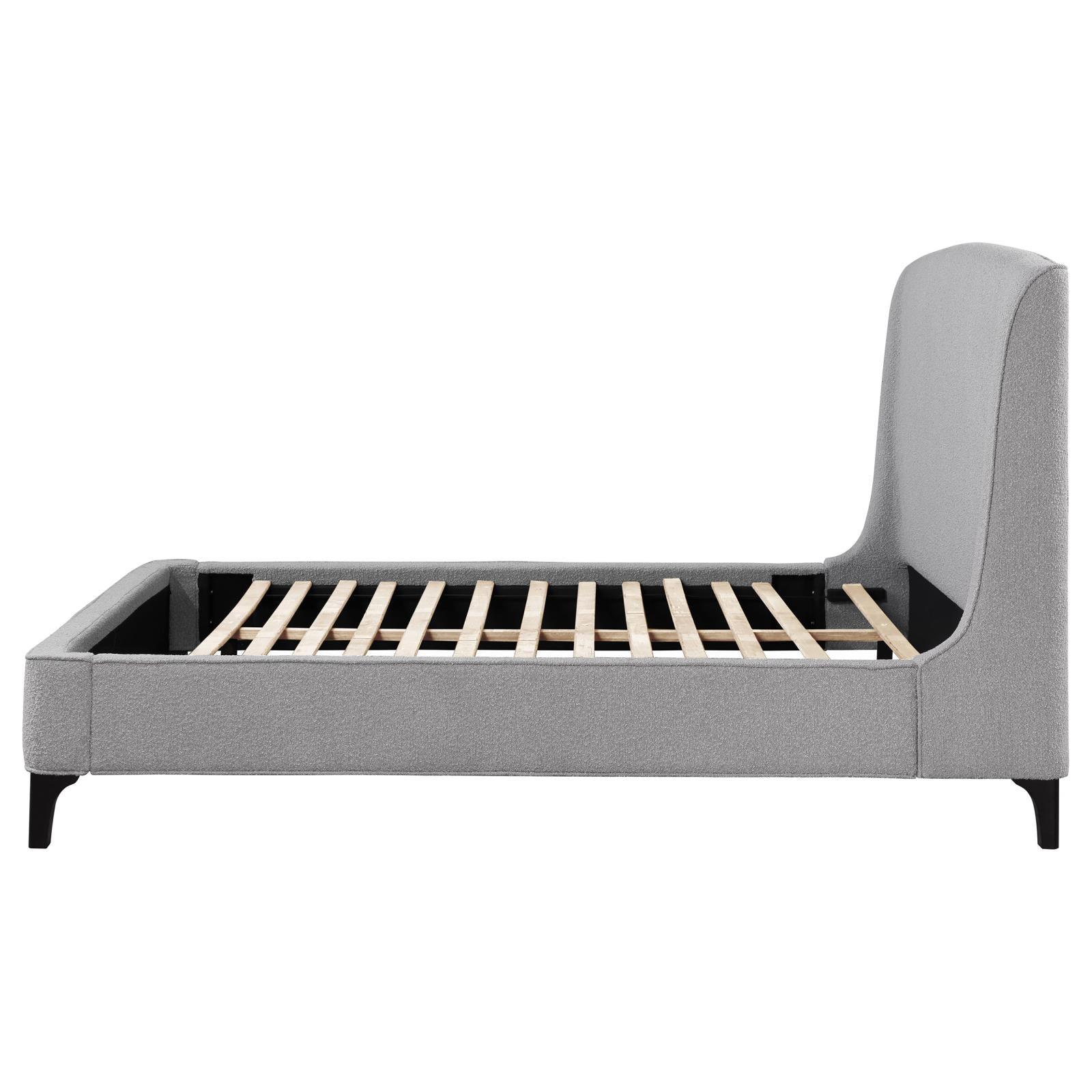 Mosby Light Gray Upholstered Curved Headboard Eastern King Platform Bed - Image 6