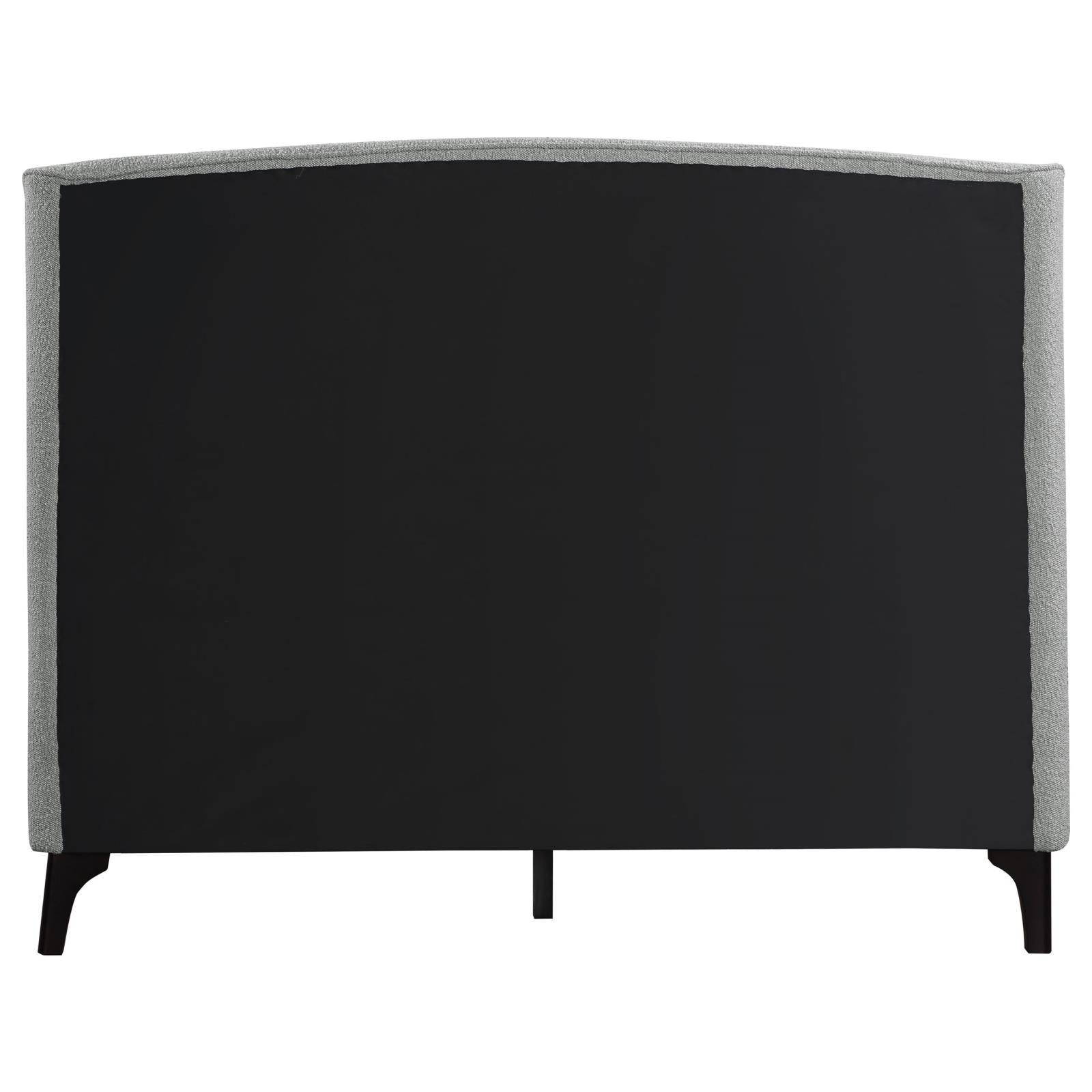 Mosby Light Gray Upholstered Curved Headboard Eastern King Platform Bed - Image 8