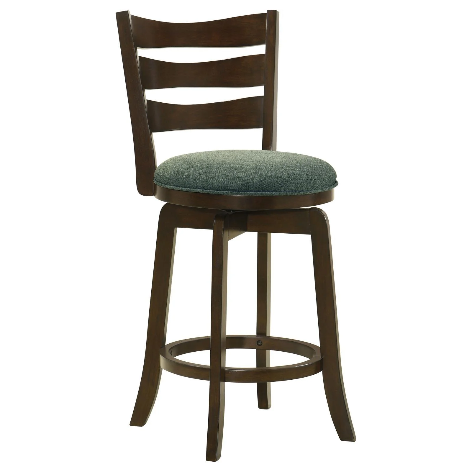 Murphy Dark Cherry and Hunter Green Ladder Back Counter Height Swivel Bar Stool - Image 2