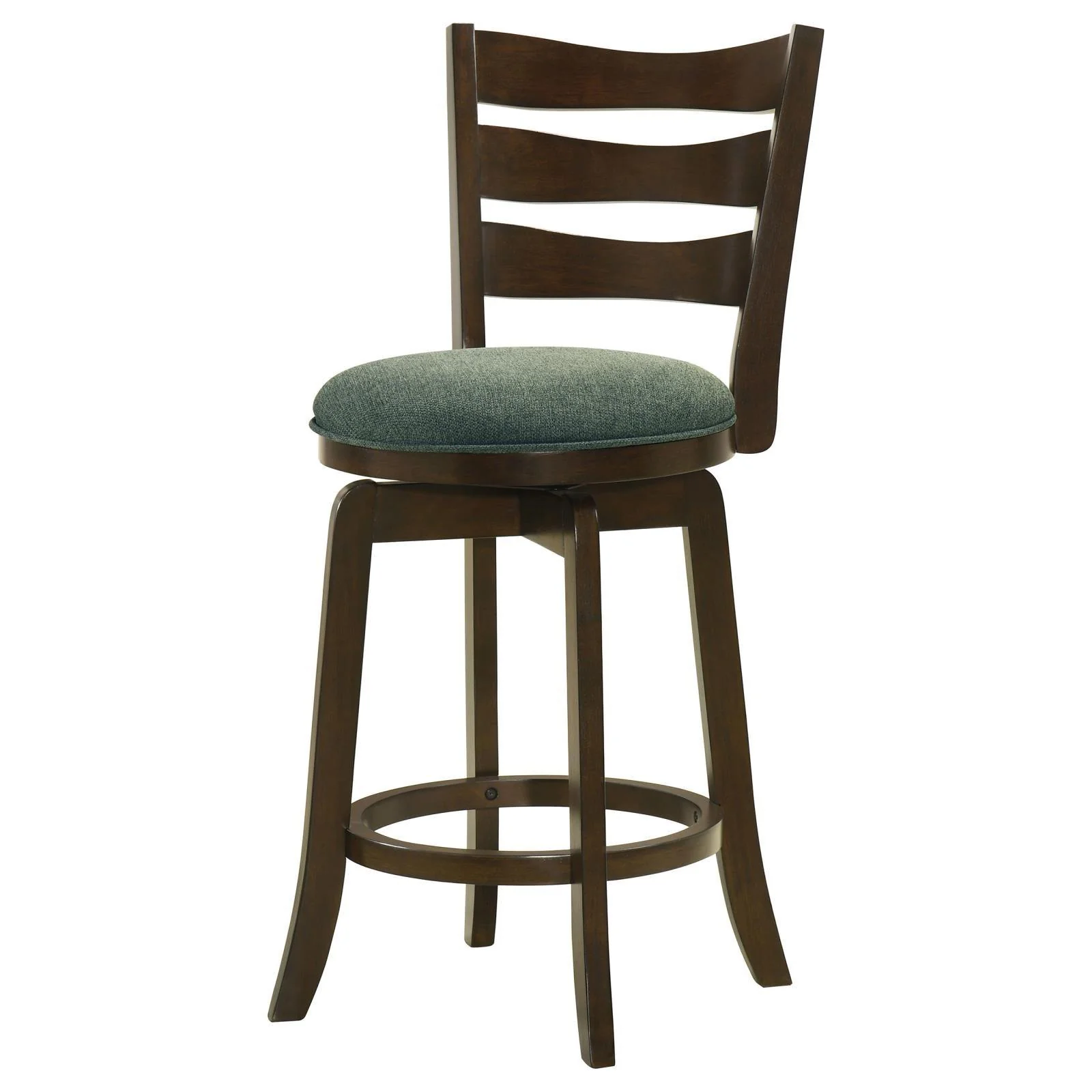 Murphy Dark Cherry and Hunter Green Ladder Back Counter Height Swivel Bar Stool - Image 4