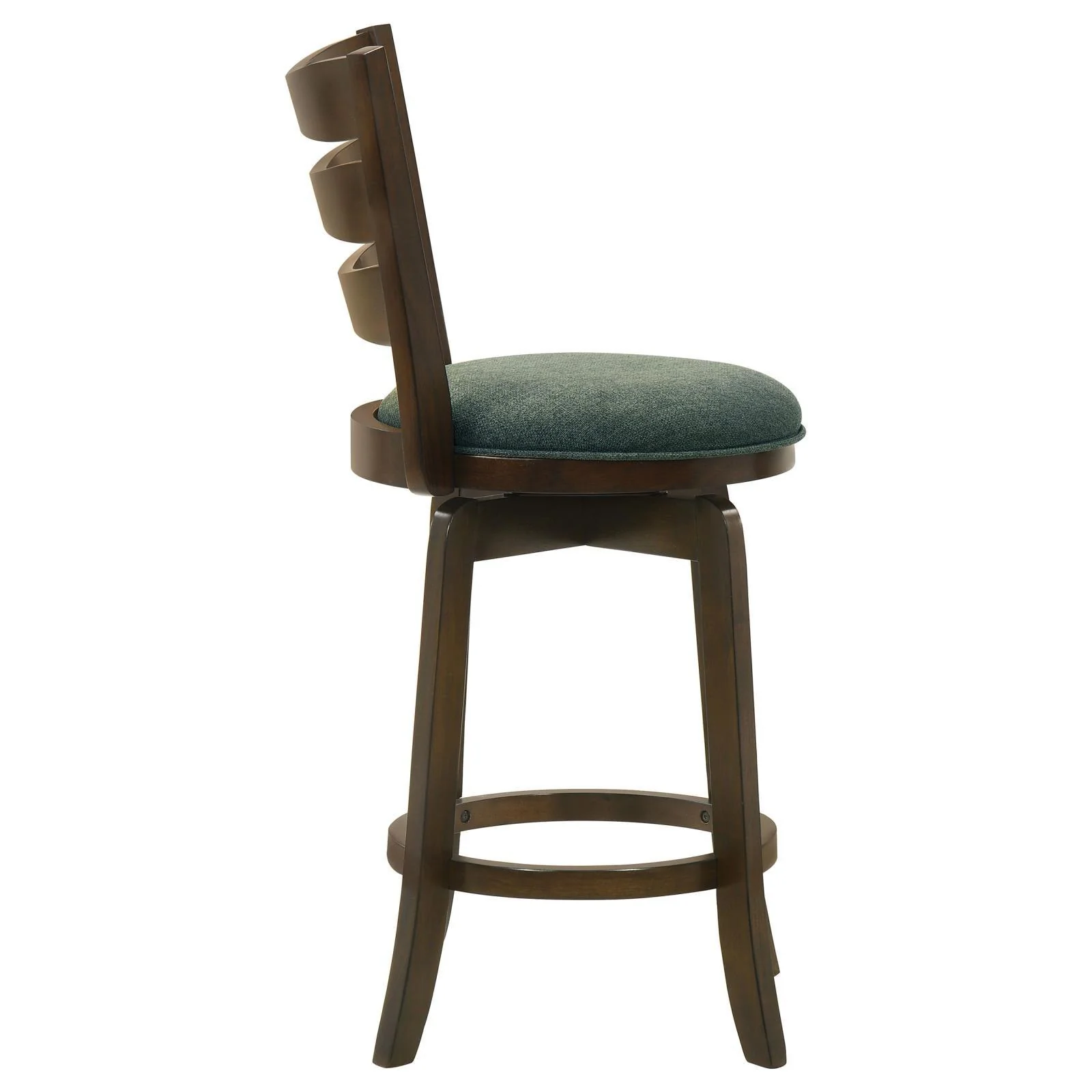 Murphy Dark Cherry and Hunter Green Ladder Back Counter Height Swivel Bar Stool - Image 8