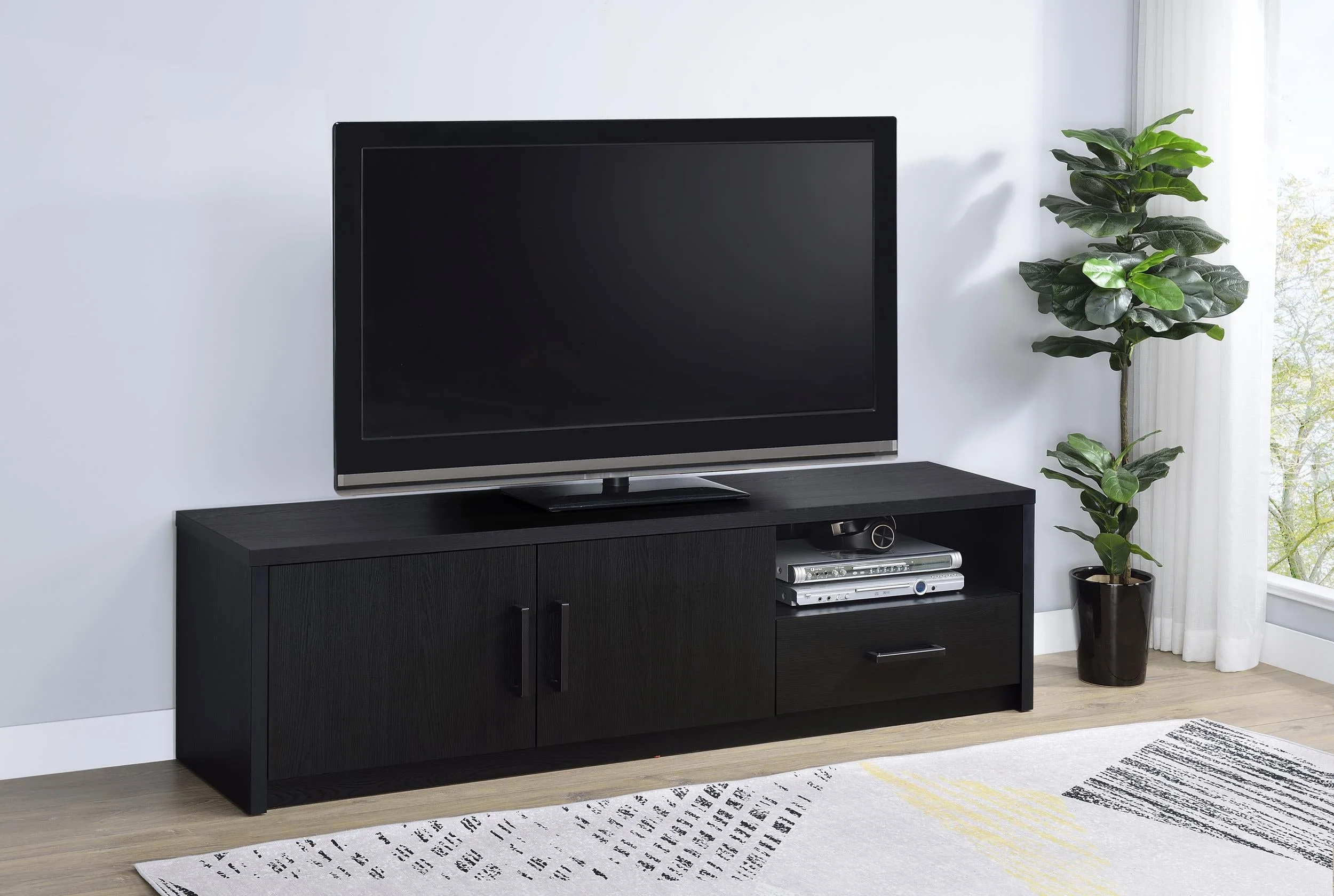 Murray Black 70-inch 2-Door TV Stand Media Console