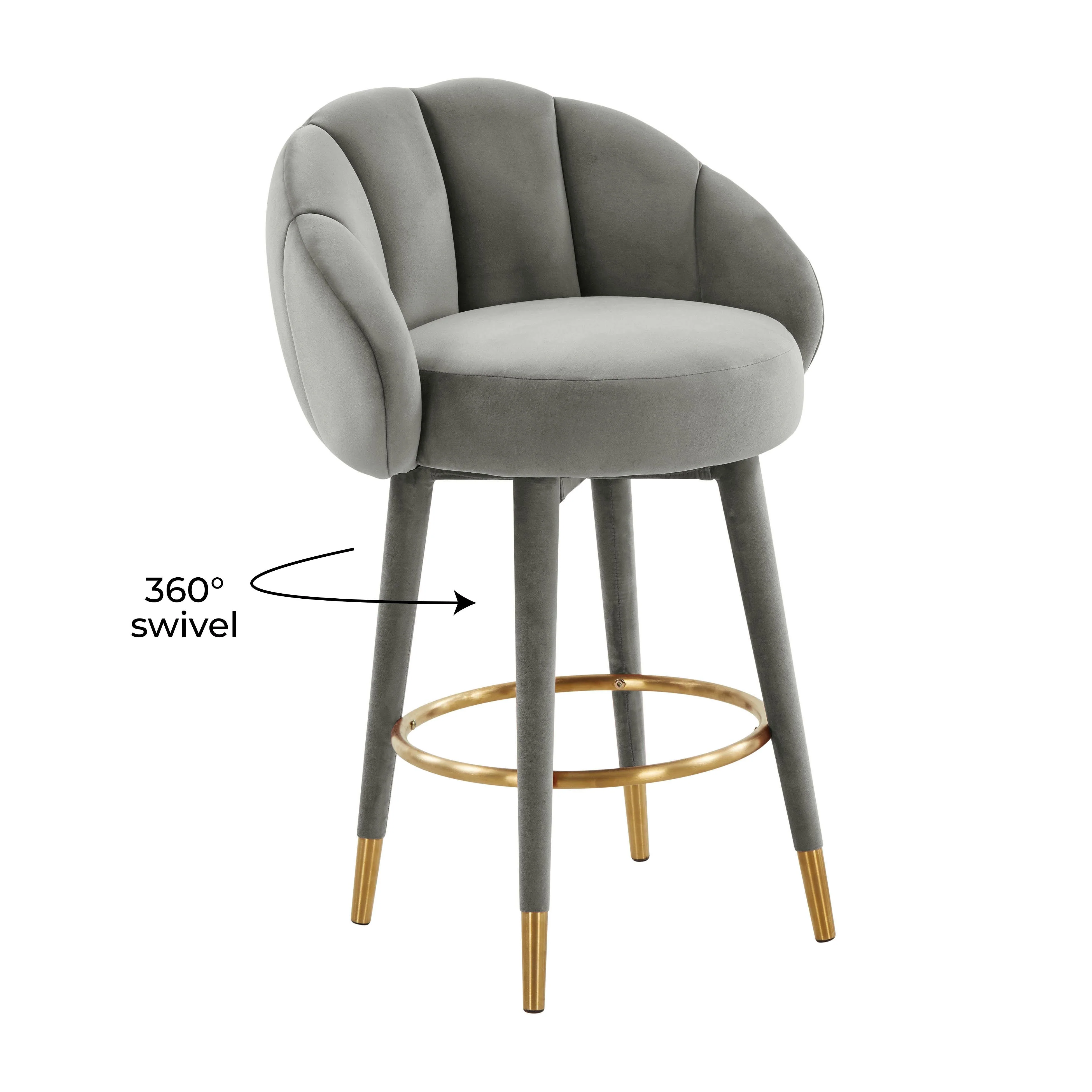 Myla Velvet Swivel Stool - Image 24