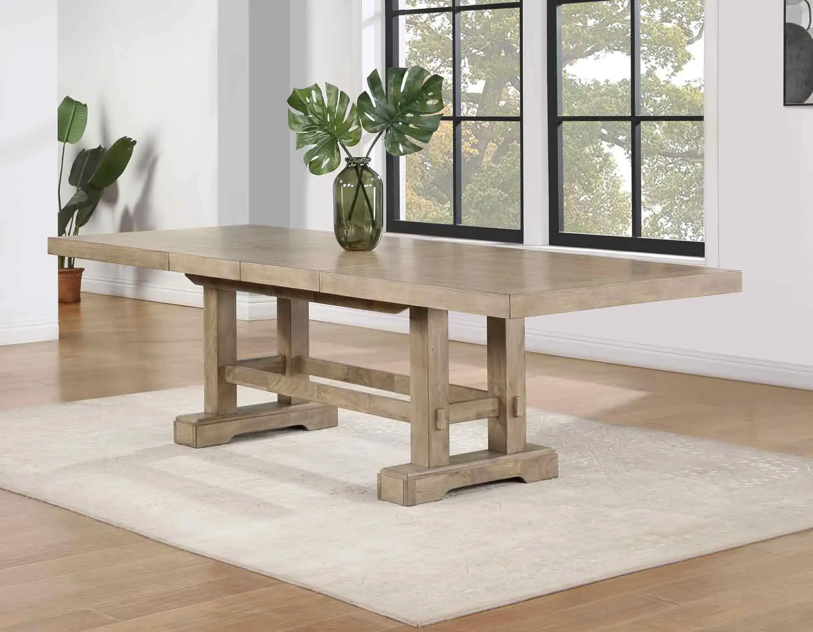 Napa 108-inch Dining Table with 2/18-inch Leaves, Sand - Image 6