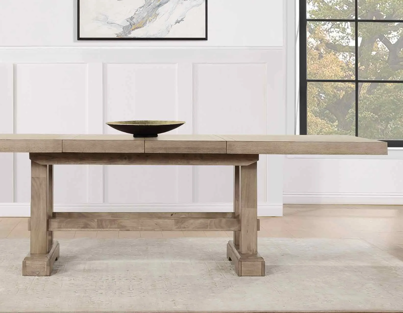 Napa 108-inch Dining Table with 2/18-inch Leaves, Sand - Image 7