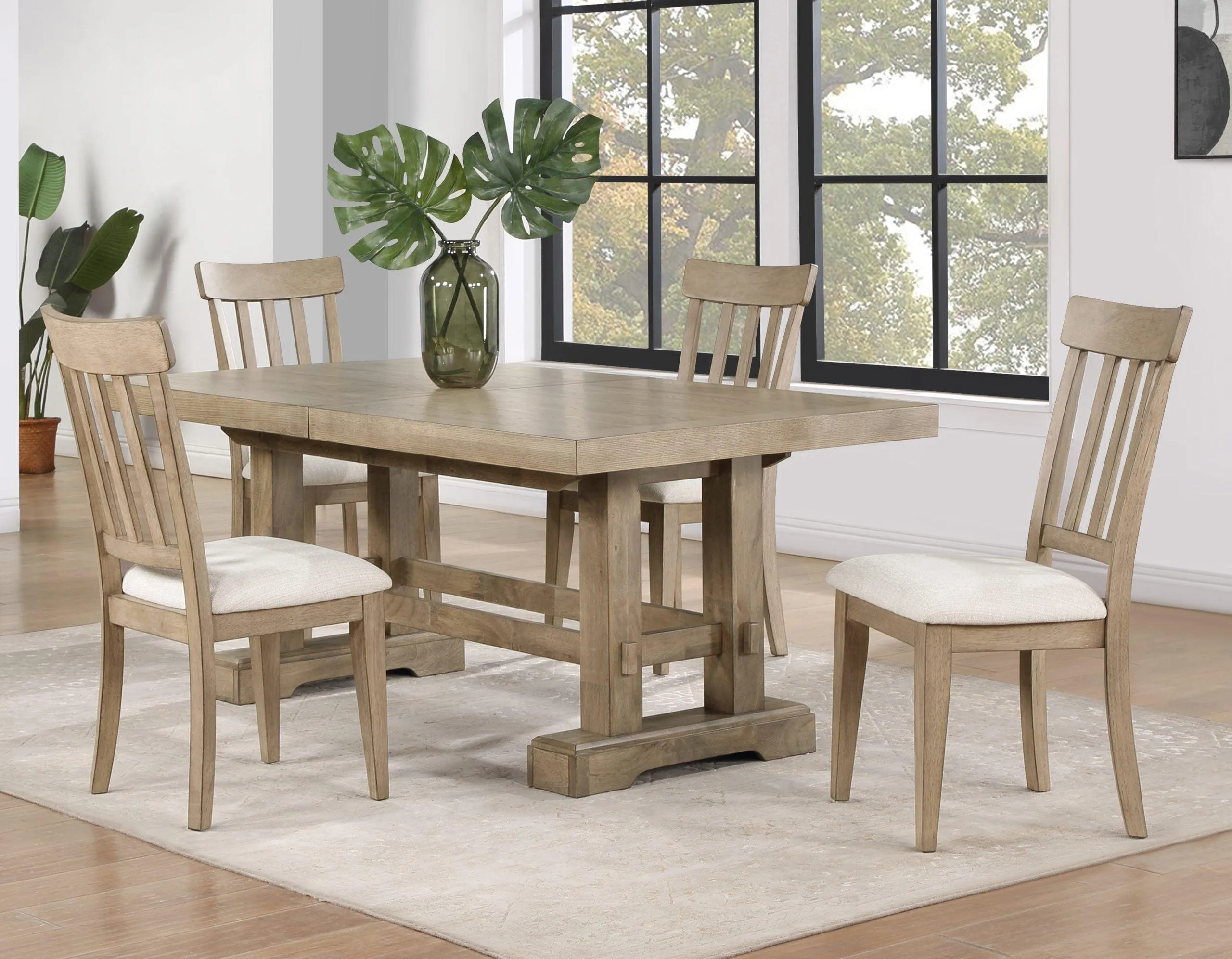 Napa 108-inch Dining Table with 2/18-inch Leaves, Sand - Image 9