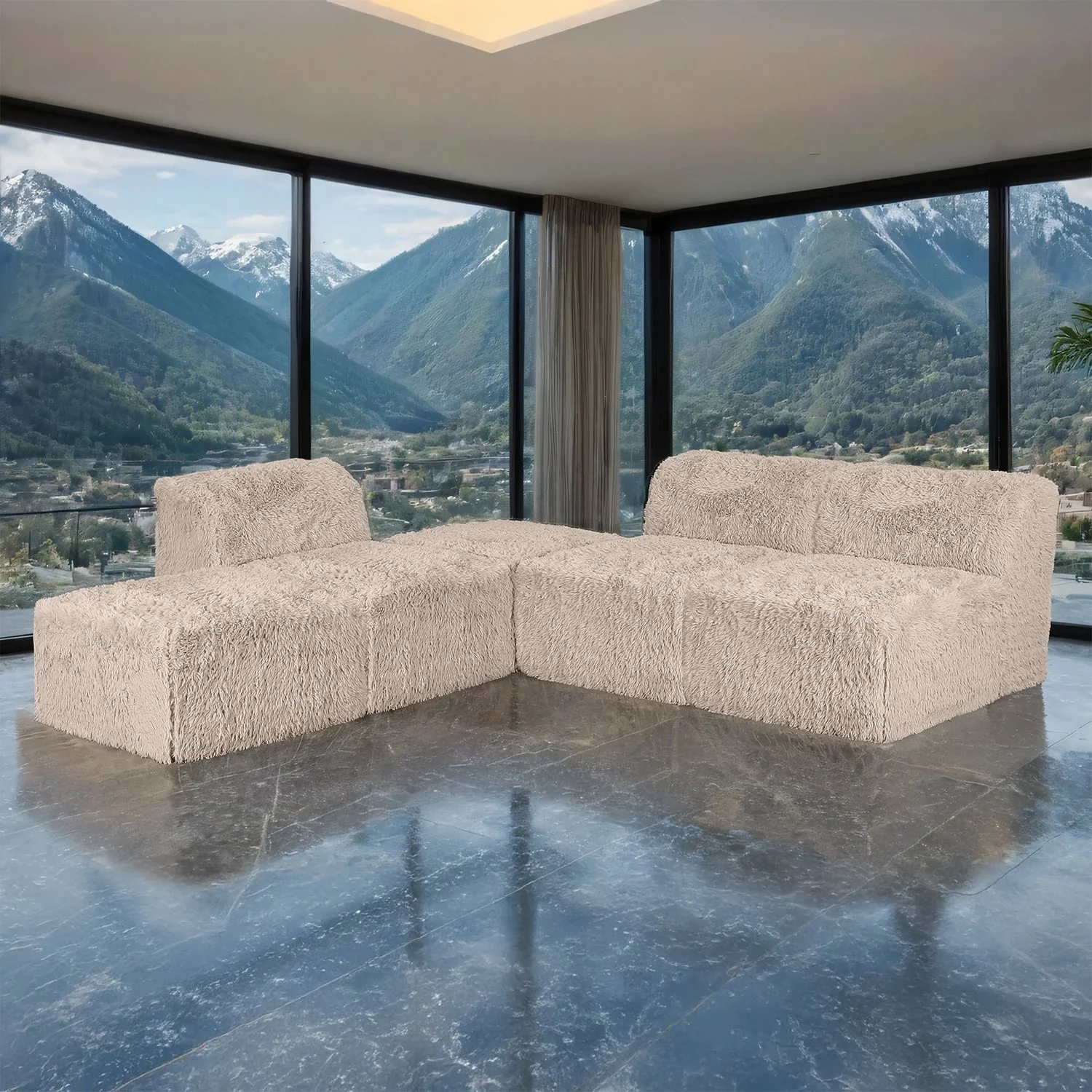 Nappi Taupe Compressed Foam Sectional