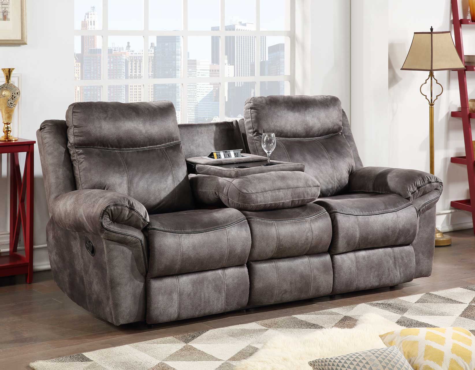 Nashville Gray 3-Piece Manual Reclining Set - Image 3