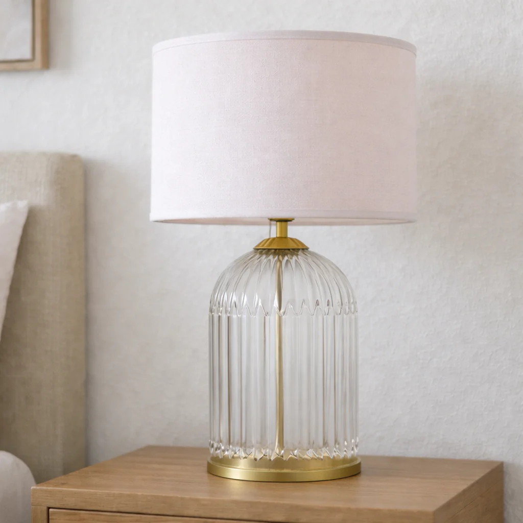 Nebulis Table Lamp Gold - Clear and Pink - Image 4
