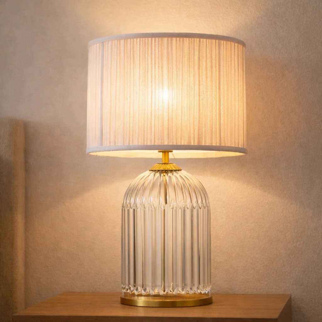 Nebulis Table Lamp Gold - Clear and Pink - Image 6