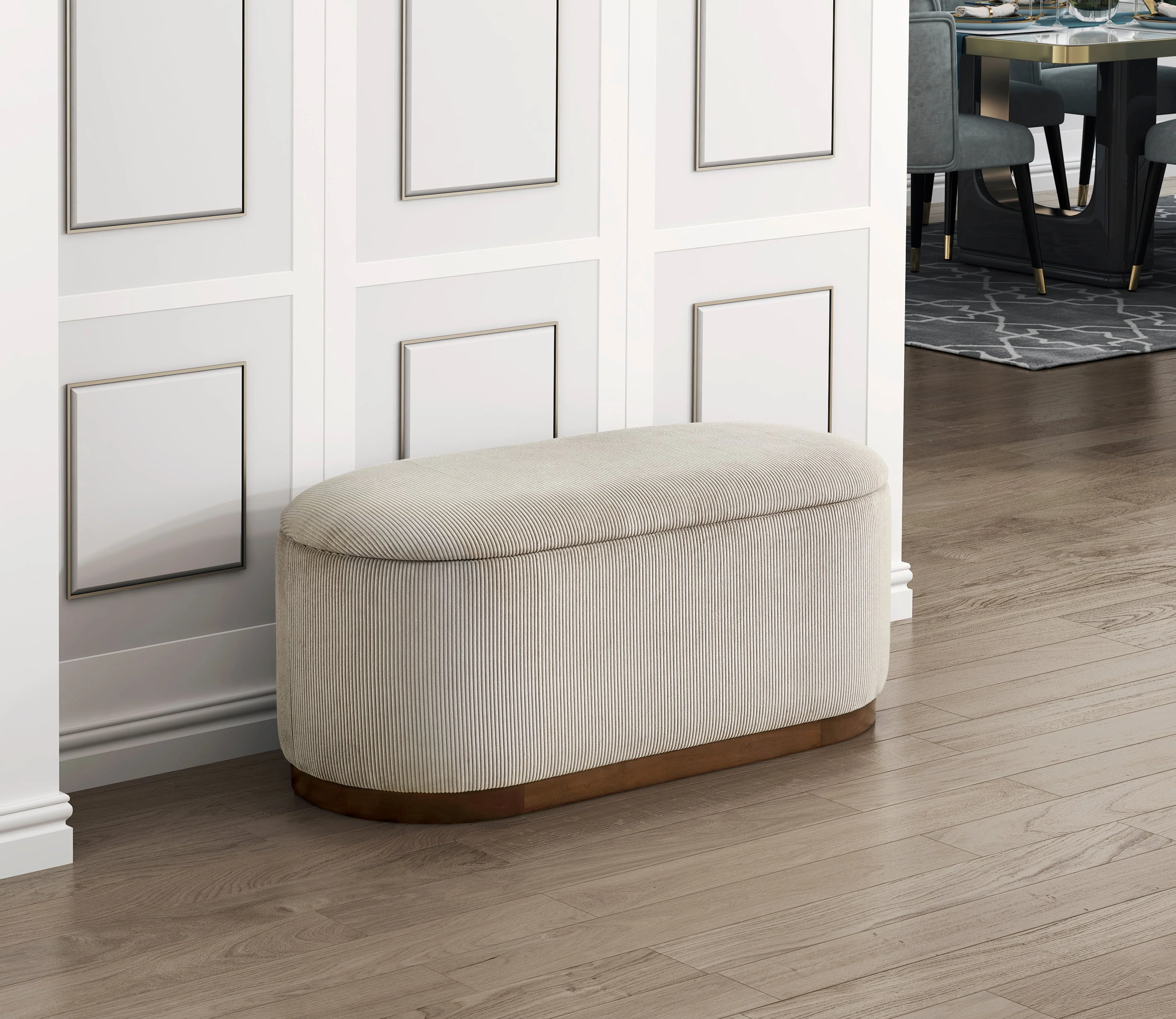 Nell Taupe Lift-Top Storage Bench - Image 6