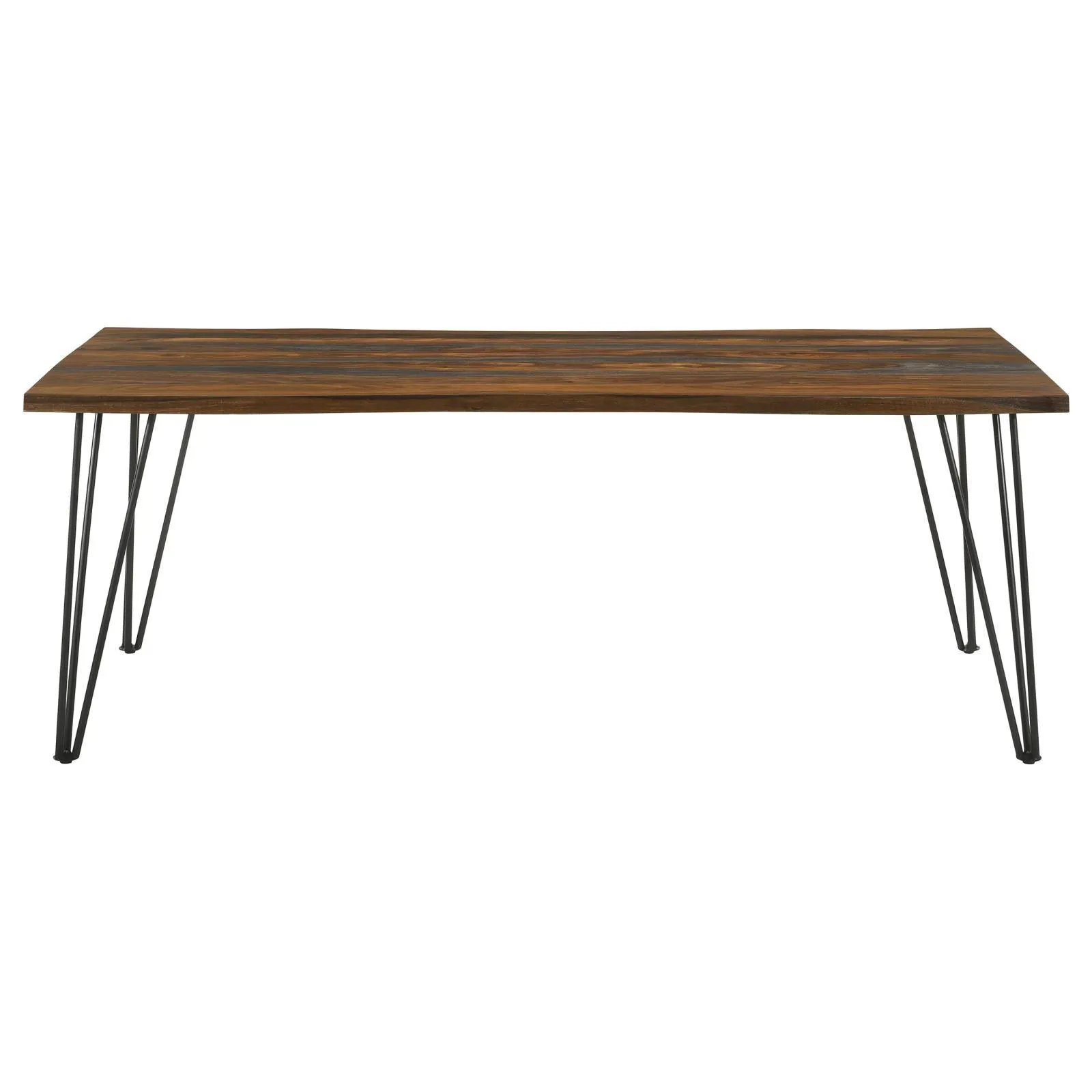 Neve Sheesham Gray/Gunmetal Live-edge Dining Table with Hairpin Legs - Image 2