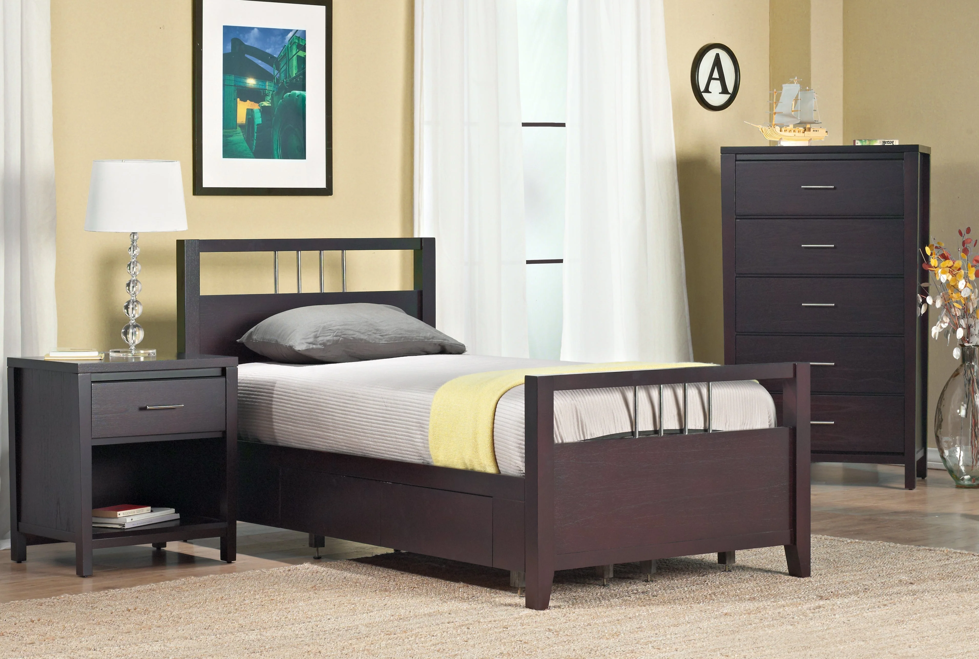 Nevis California King Platform Storage Bed in Espresso - Image 4