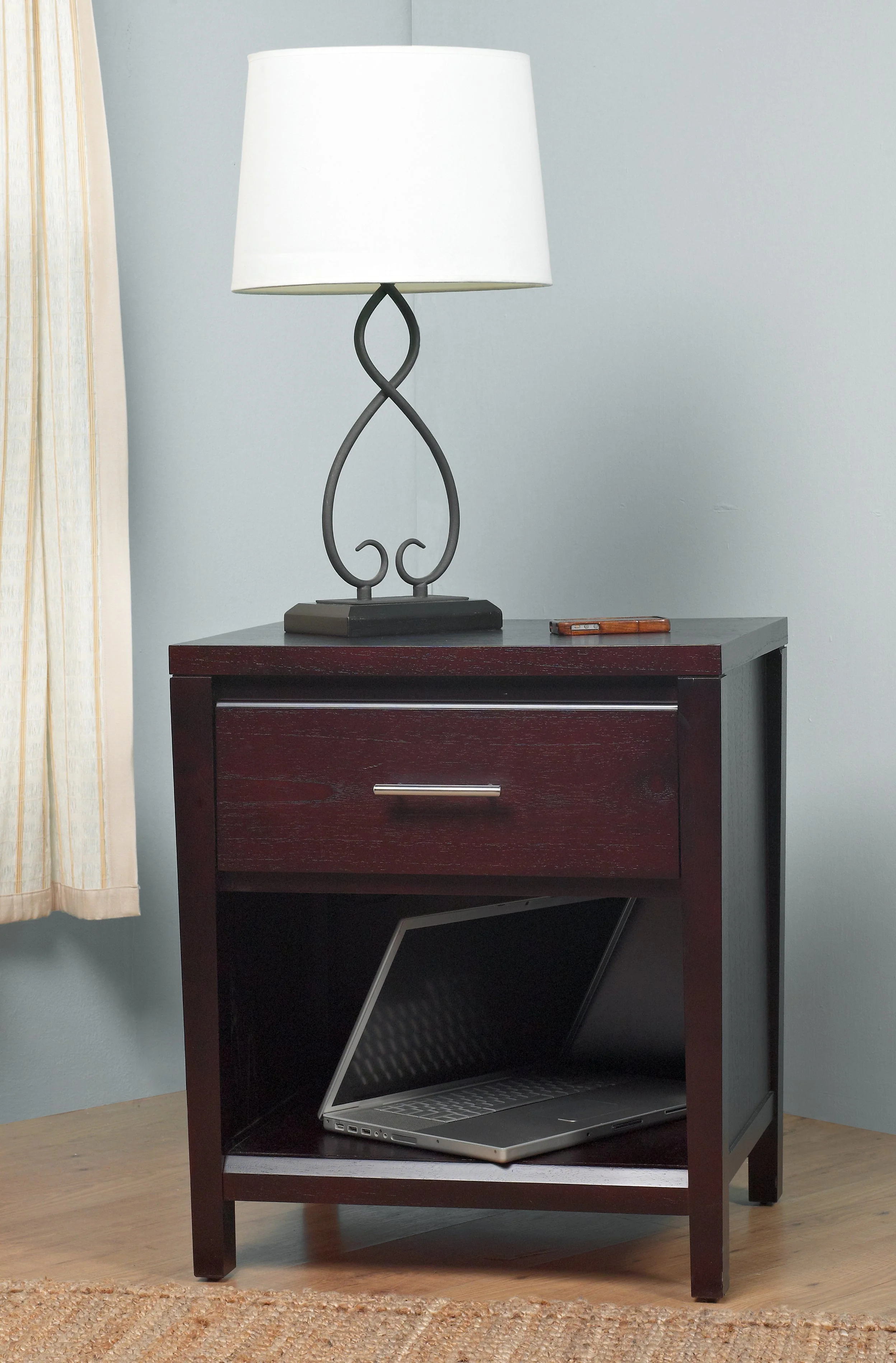 Nevis Charging Station Nightstand in Espresso - Image 8