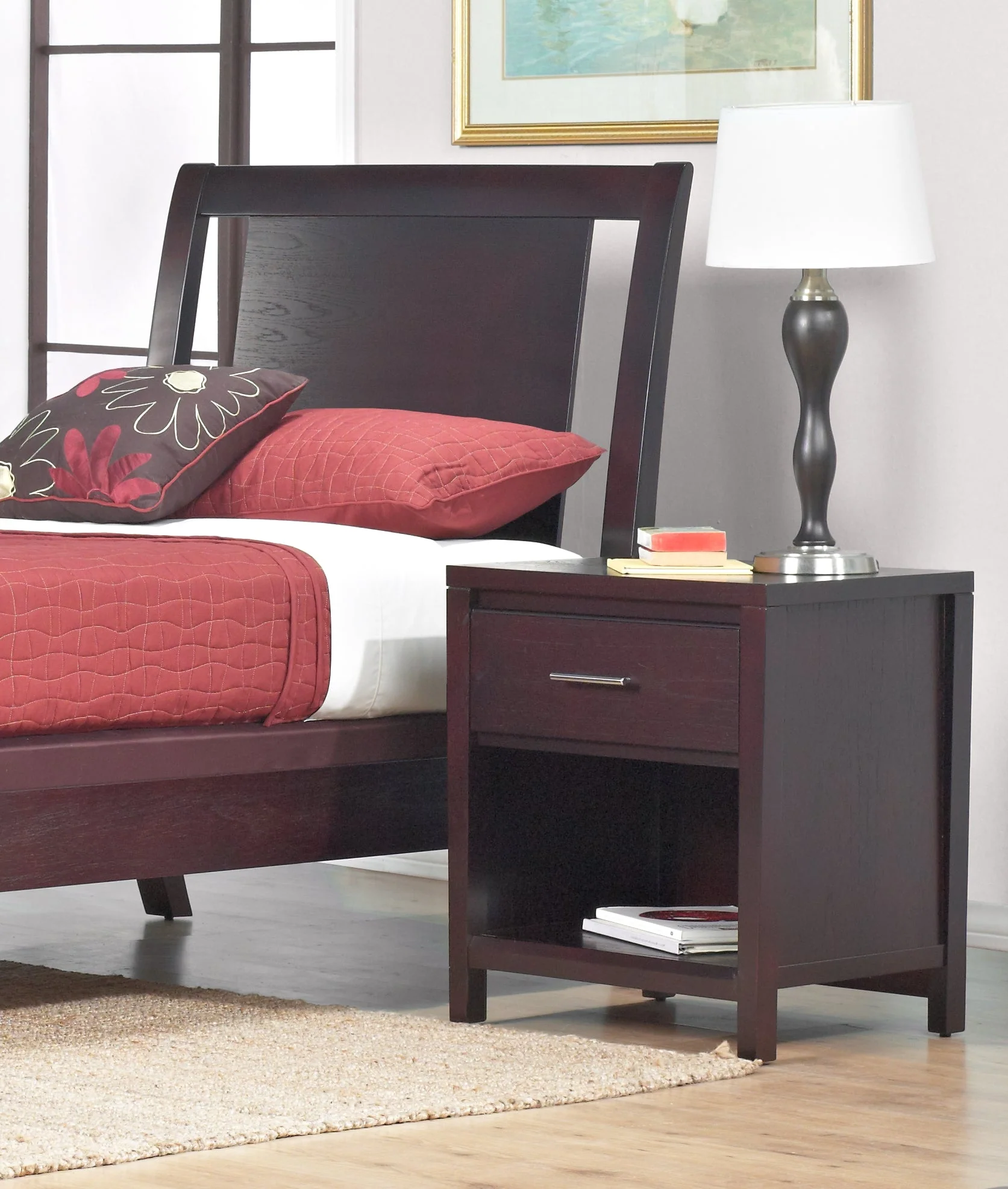 Nevis One Drawer Nightstand in Espresso - Image 9