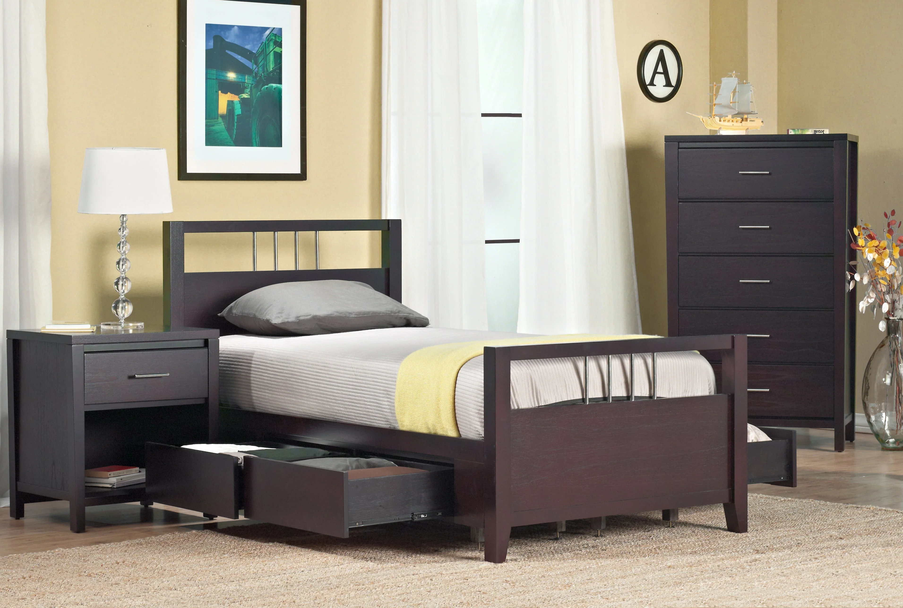 Nevis Queen Platform Storage Bed in Espresso - Image 5