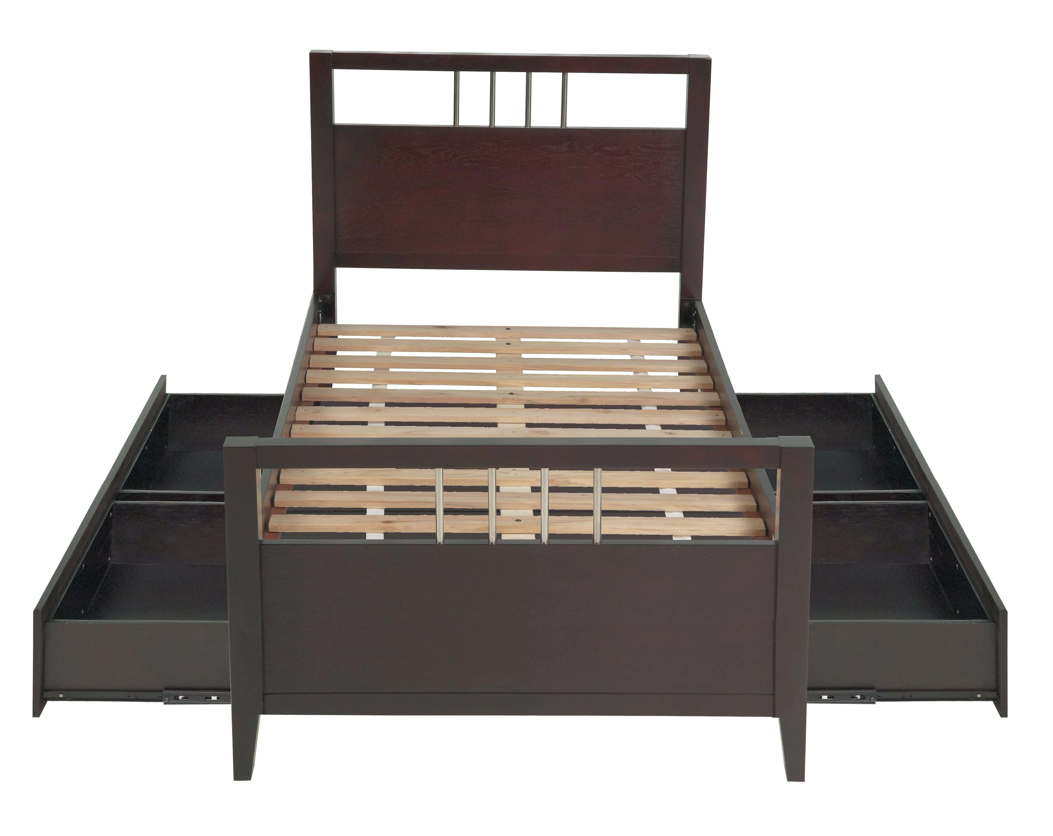 Nevis Twin Platform Storage Bed in Espresso - Image 9