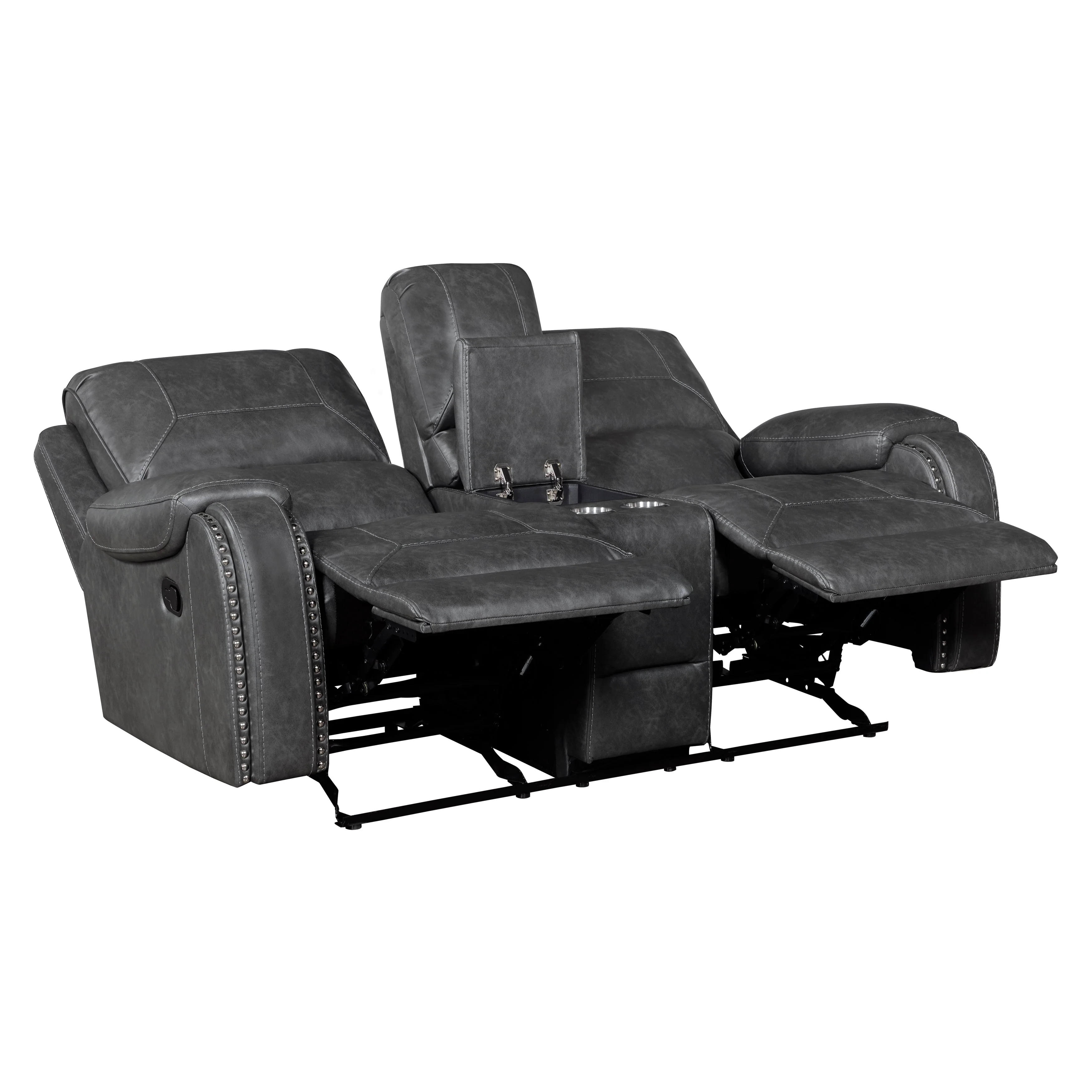 Newnan Gray Double Reclining Living Room Set - Image 11