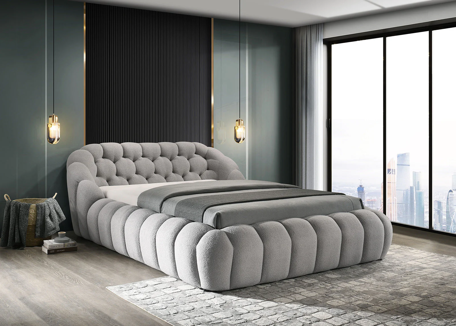 Newquay Gray Queen Bed
