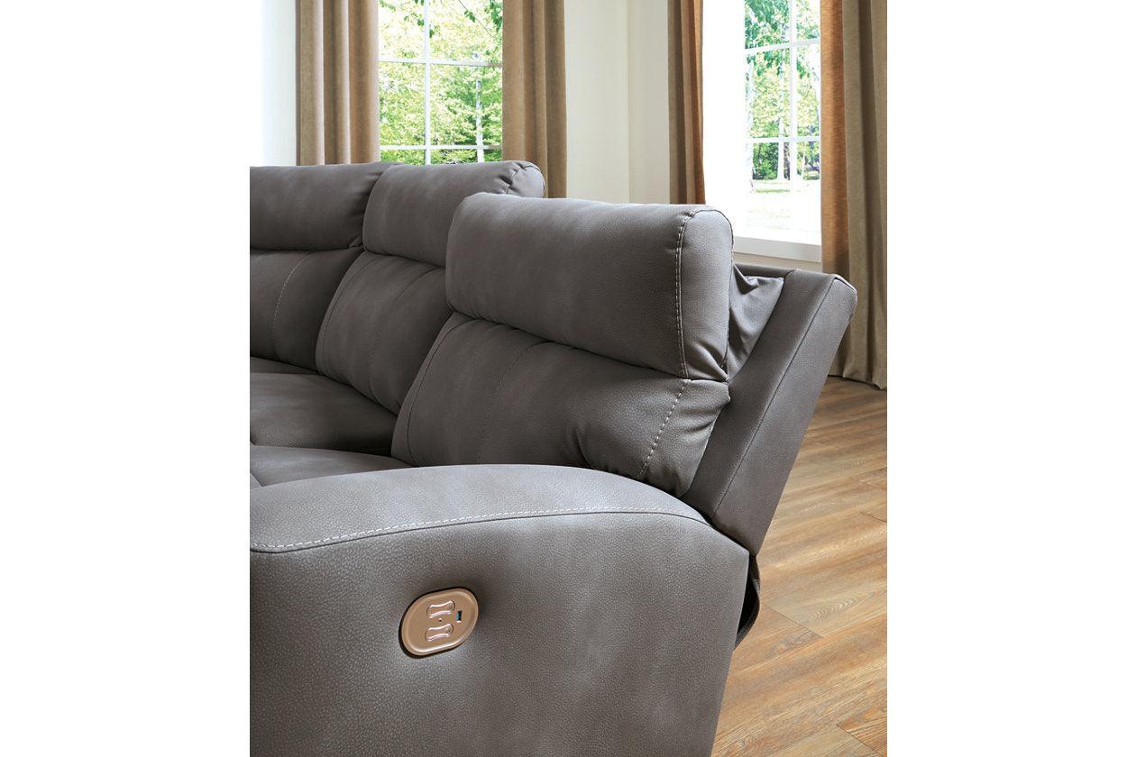 Next-Gen DuraPella Slate 3-Piece Power Reclining Sectional Loveseat with Console - Image 4