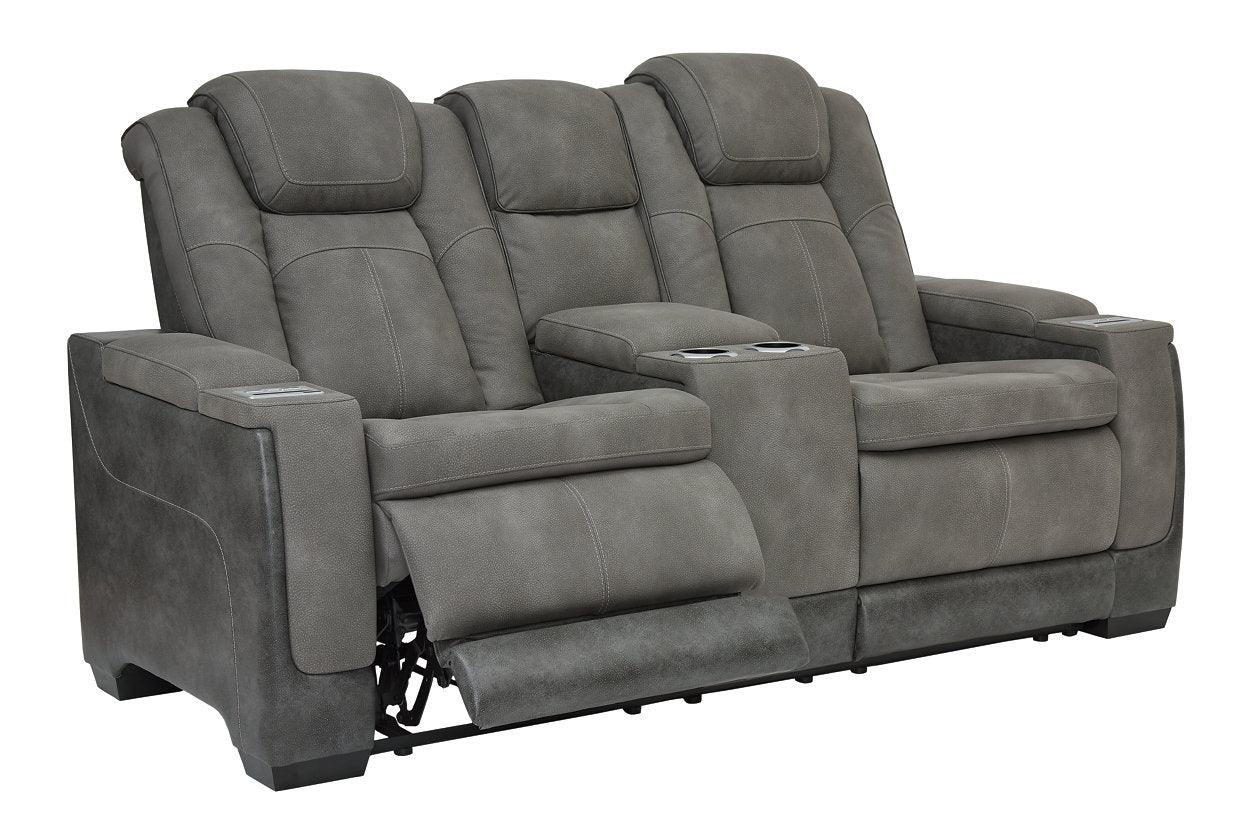Next-Gen DuraPella Slate Dual Power Reclining Loveseat with Console - Image 2