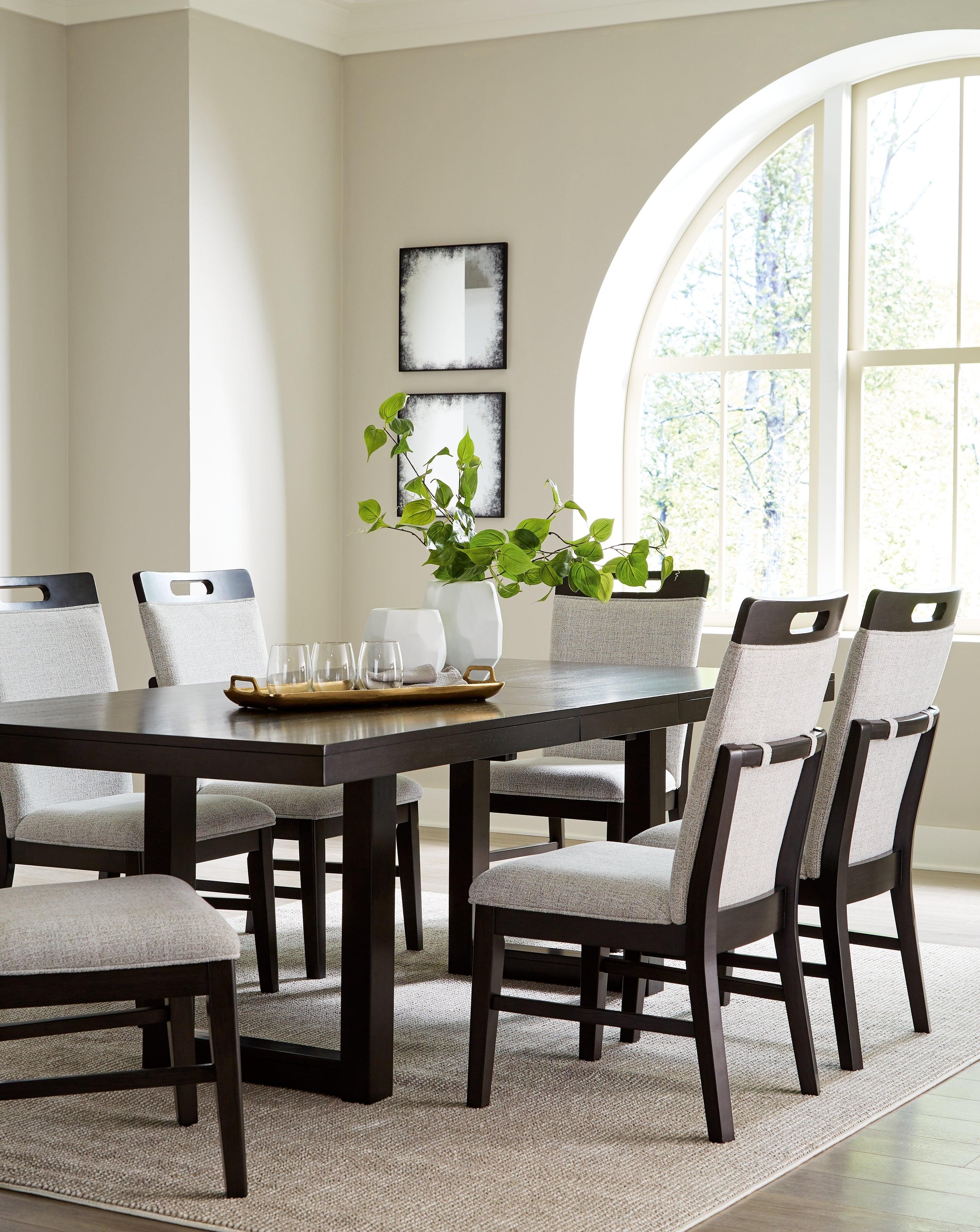 Neymorton Dark Grayish Brown Dining Table and 6 Chairs - Image 4
