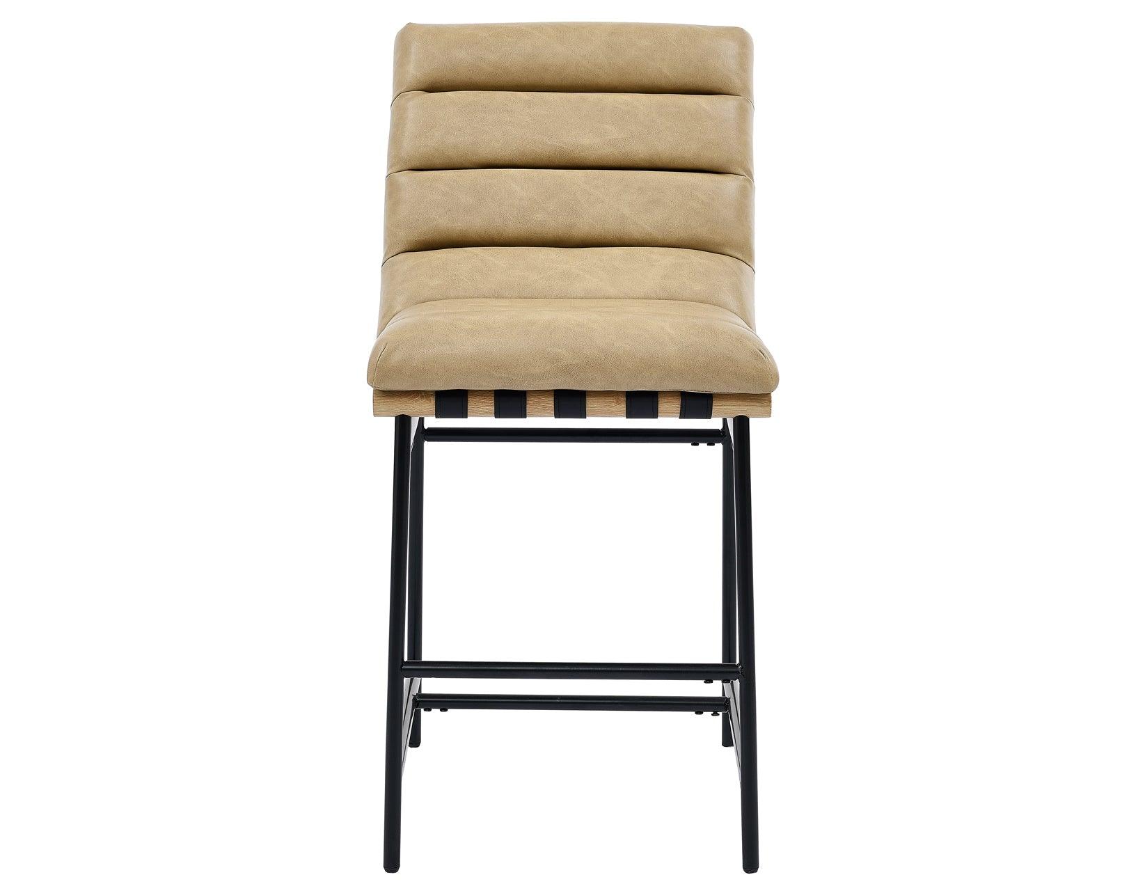 Nicco 24″ Counter Stool, Sand Vegan Leather - Image 3