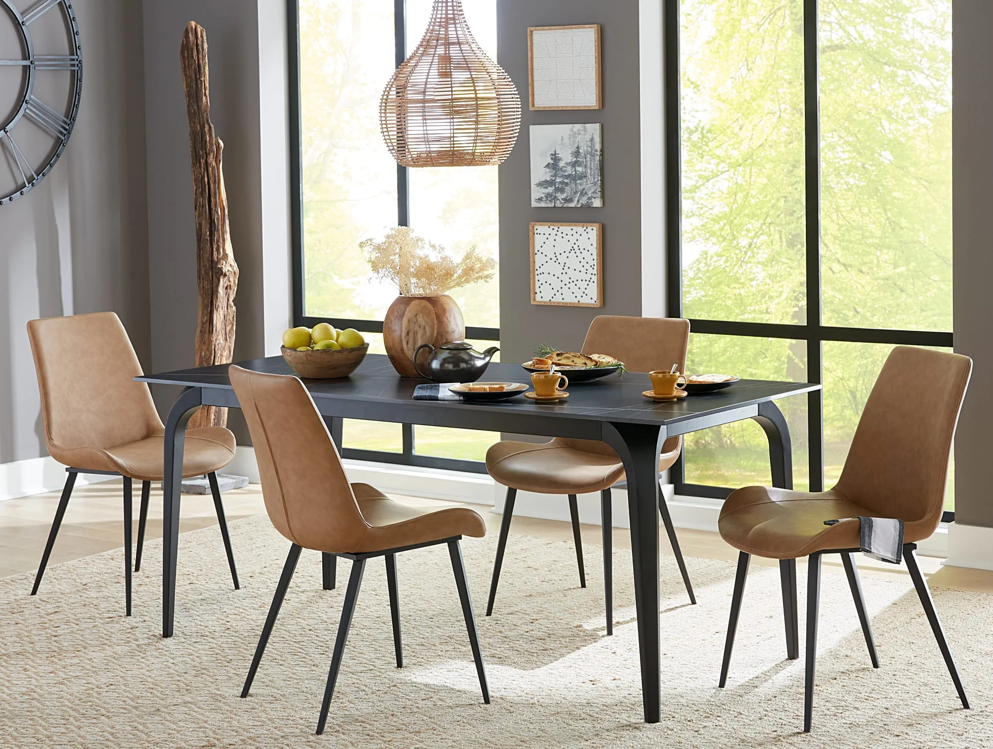 Nicoya Black Stone Top Rectangular Dining Table - Image 5