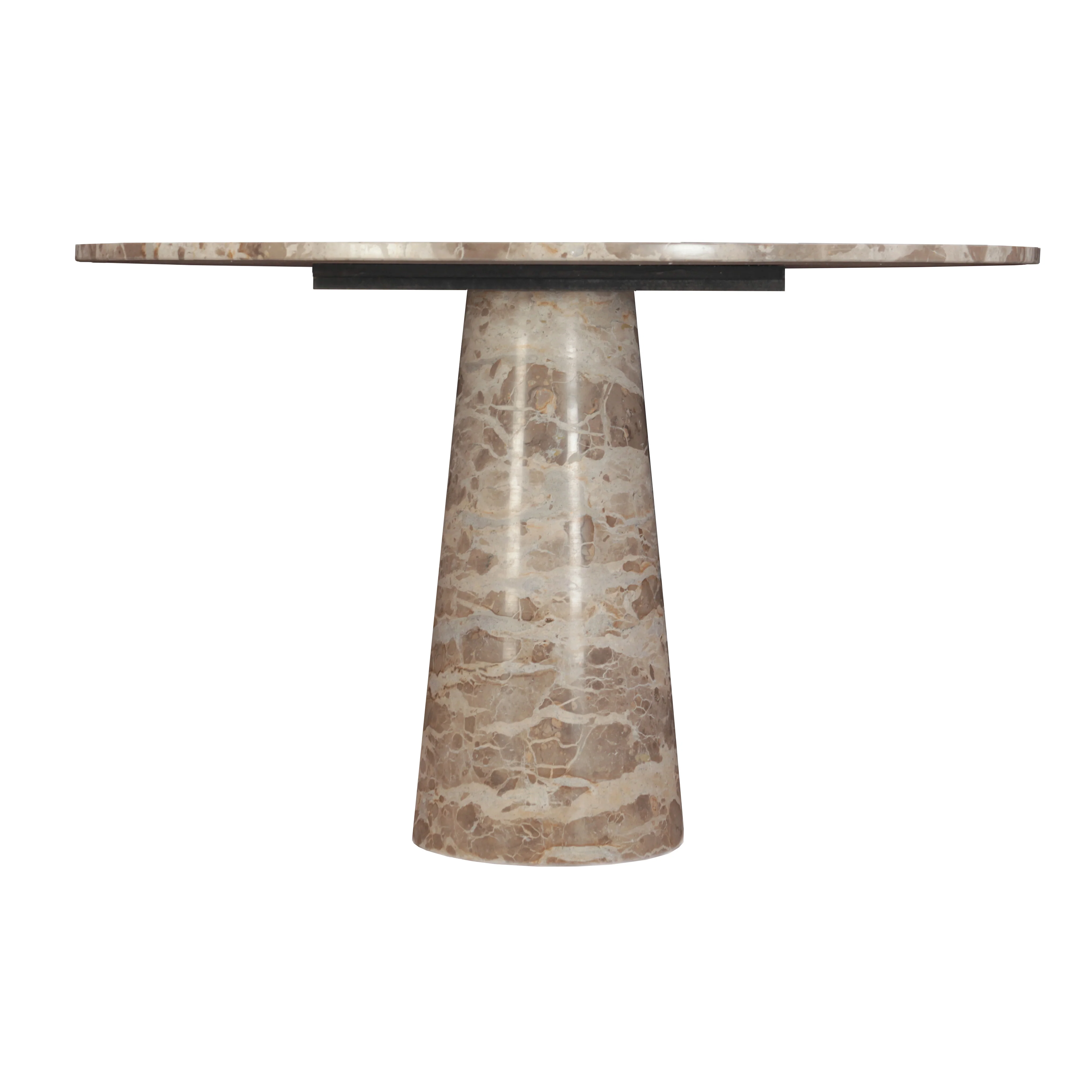 Nile 48" Round Dining Table in Capri Beige Marble - Image 2