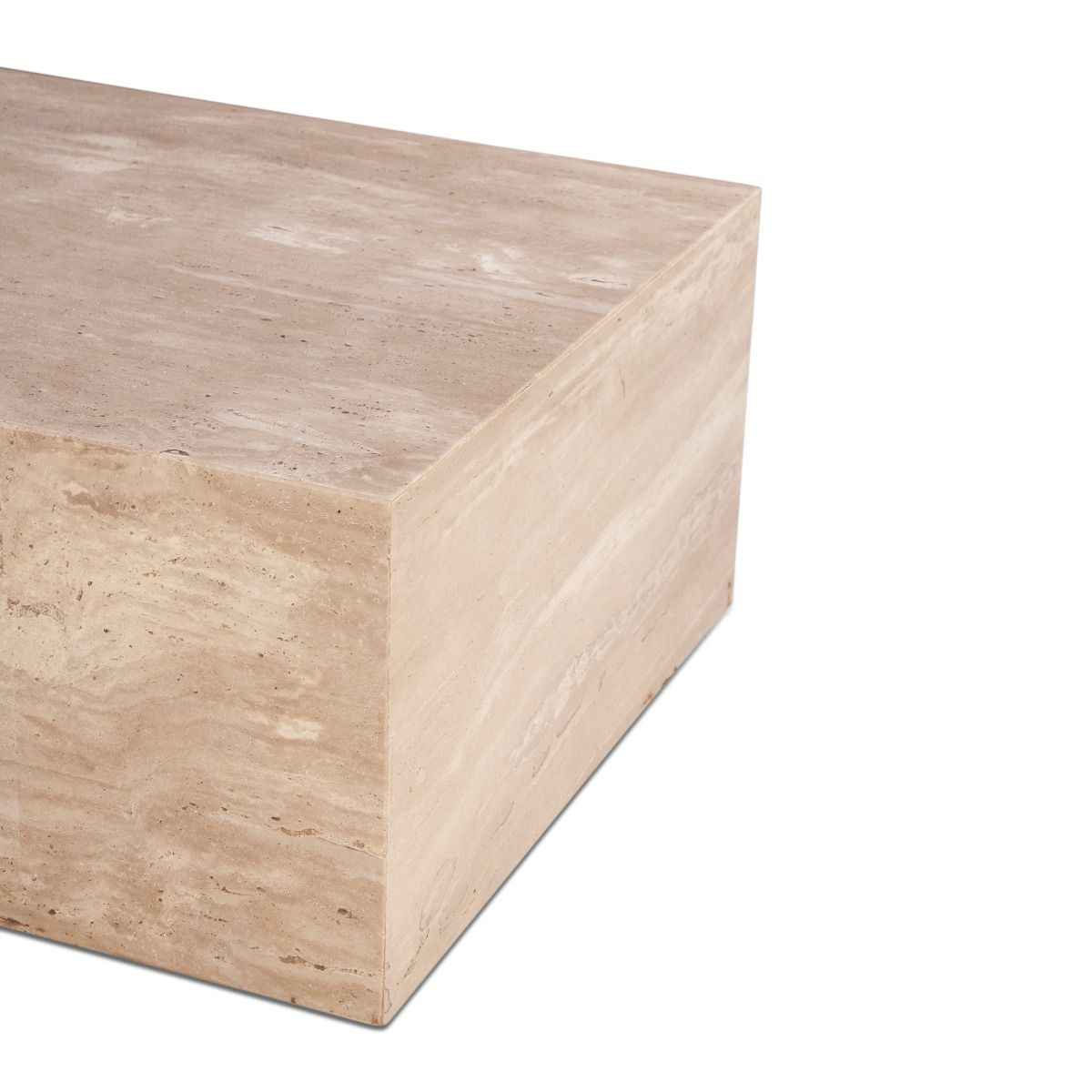 Nile 50" Drum Coffee Table in Travertine Stone - Image 5