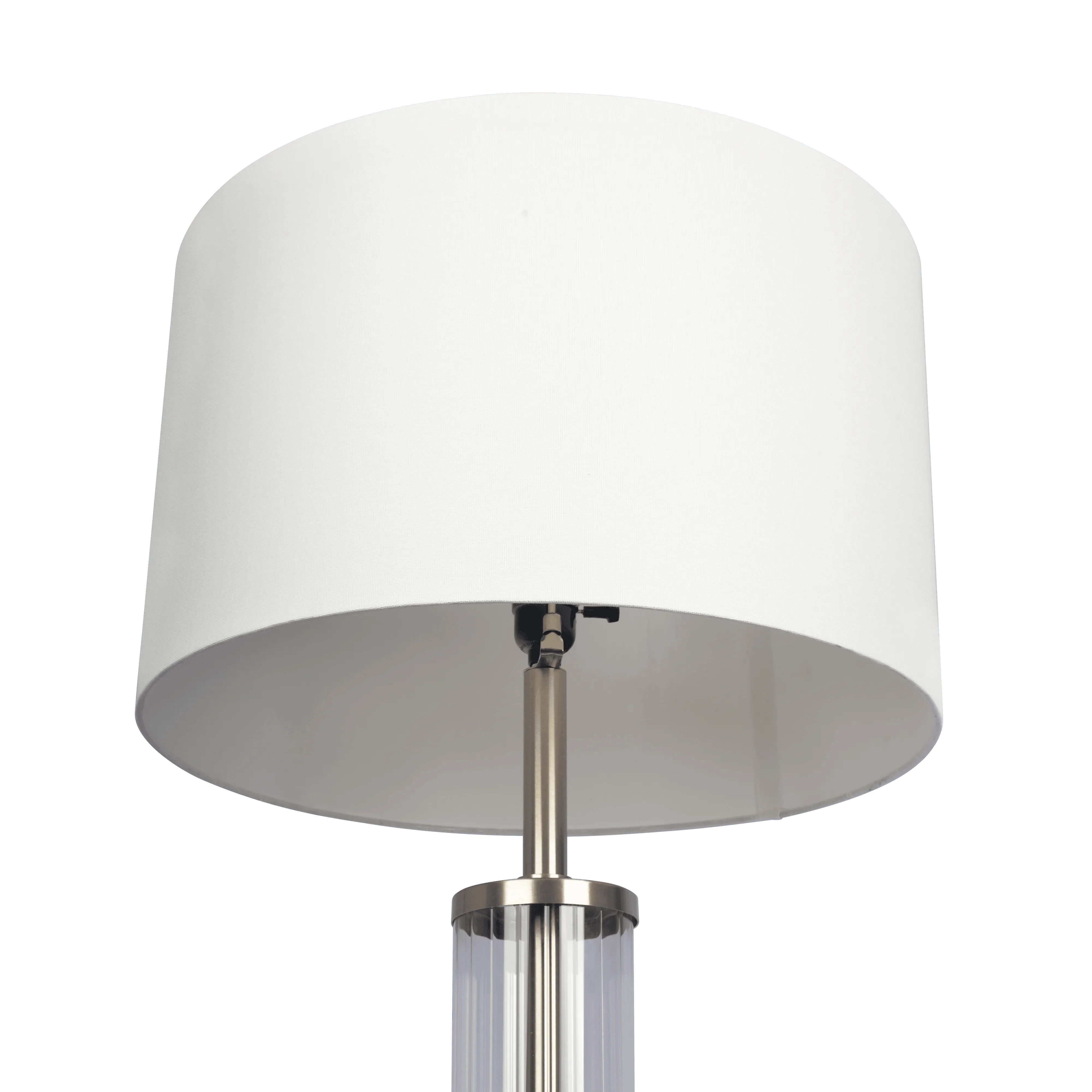 Nimbus Brushed Nickel Floor Lamp with 3-Way Rotary Switch Clear Glass Body Metal Base - Image 5