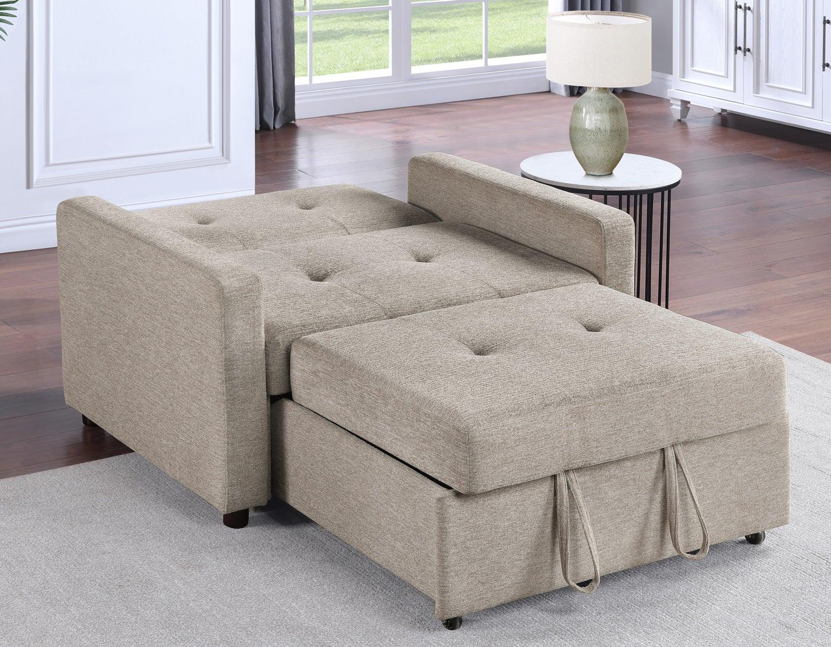 Noah Brown Convertible Sleeper Chair - Image 4