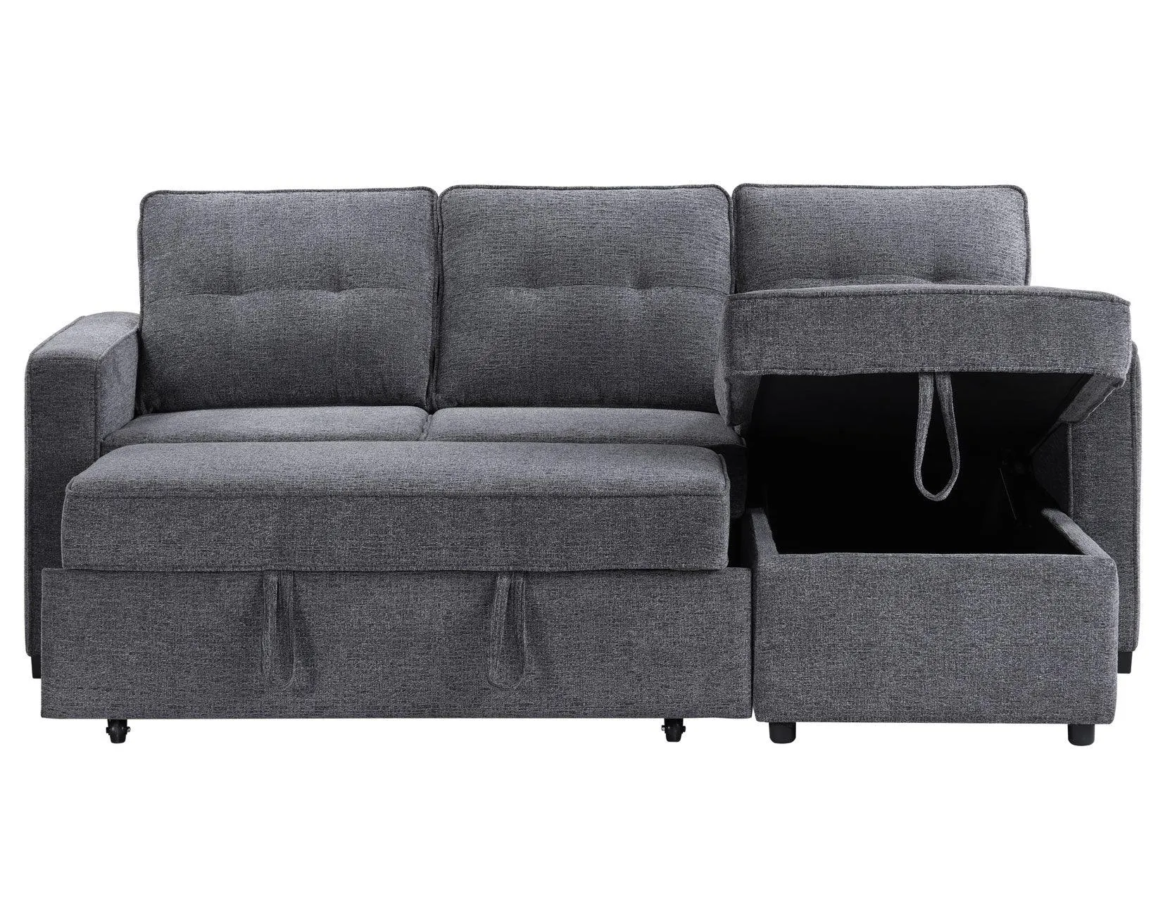 Noah Flippable, Convertible Storage Sleeper Chofa, Gray - Image 10