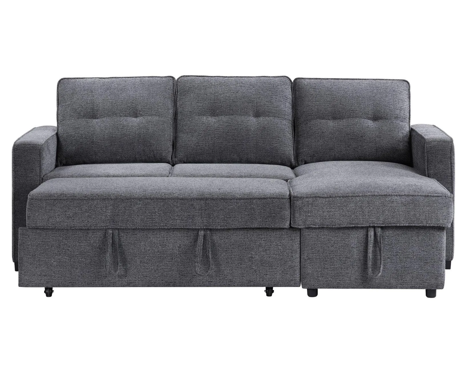 Noah Flippable, Convertible Storage Sleeper Chofa, Gray - Image 9