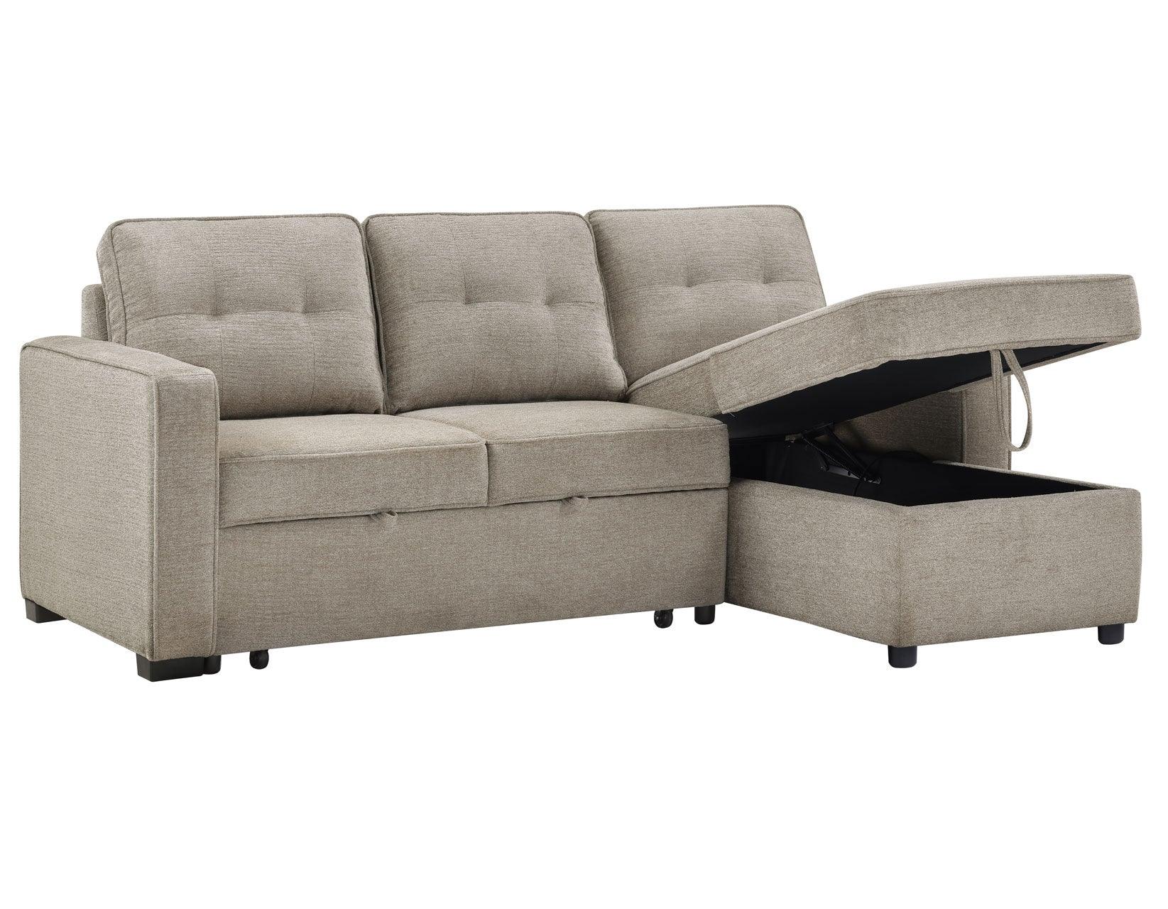 Noah Flippable, Convertible Storage Sleeper Chofa, Tan - Image 19