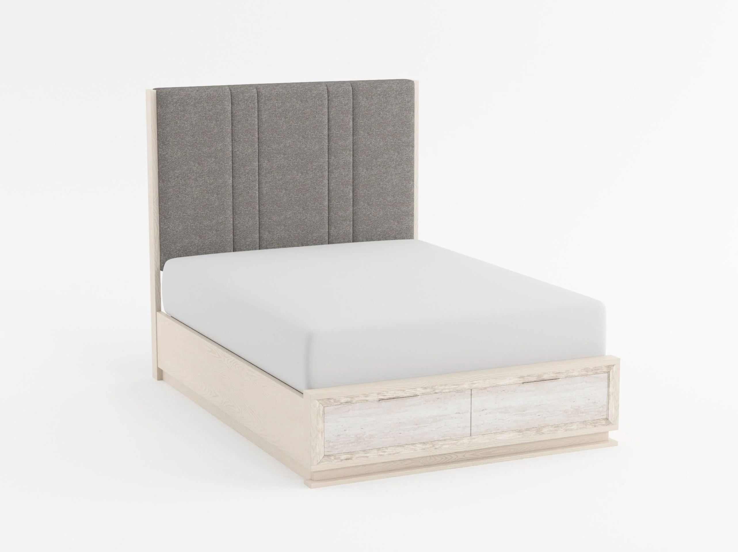 Noctis White/Light Gray California King Led Storage Platform Bed - Image 11
