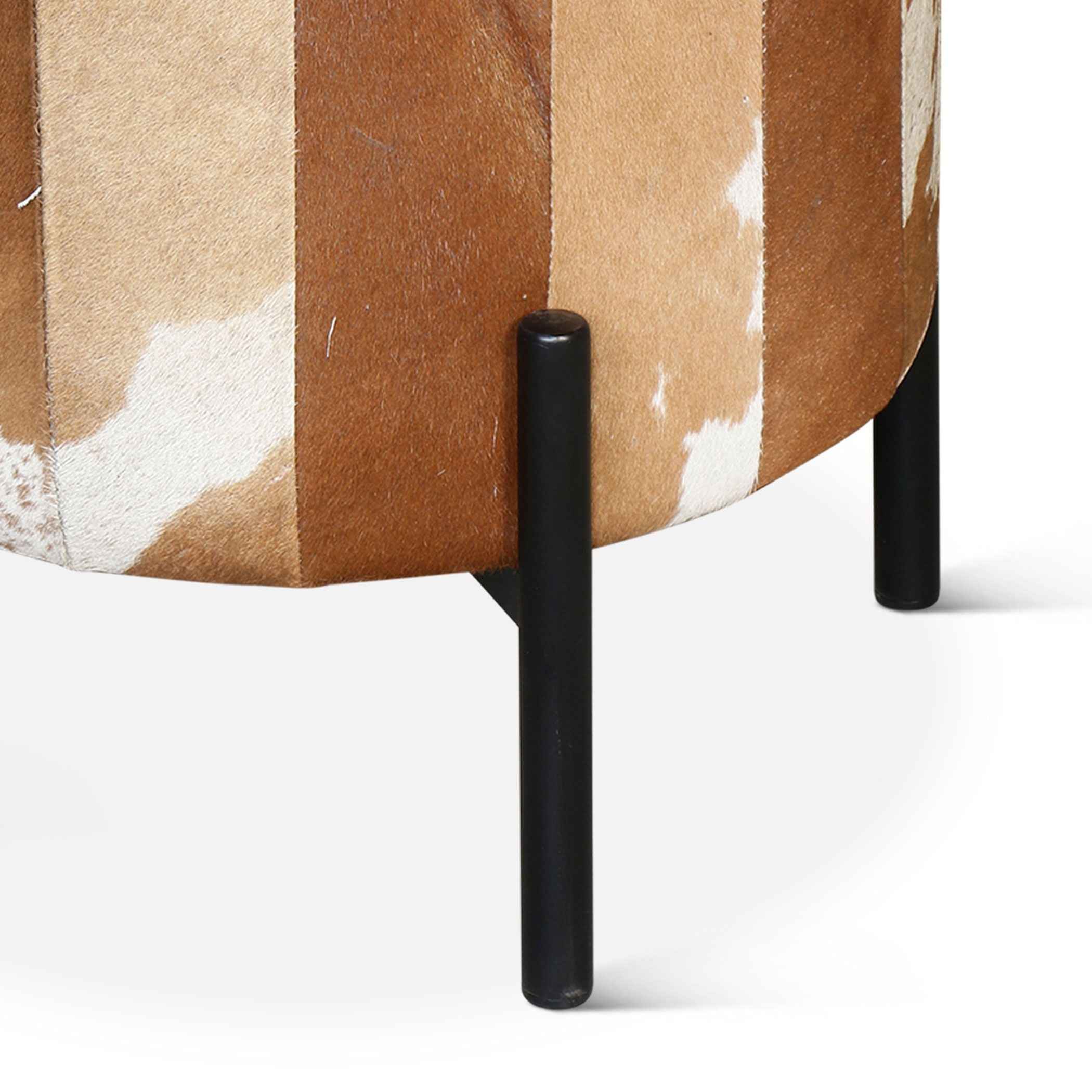 Nola 20" Stool in Brown Hair on Hide - Image 5