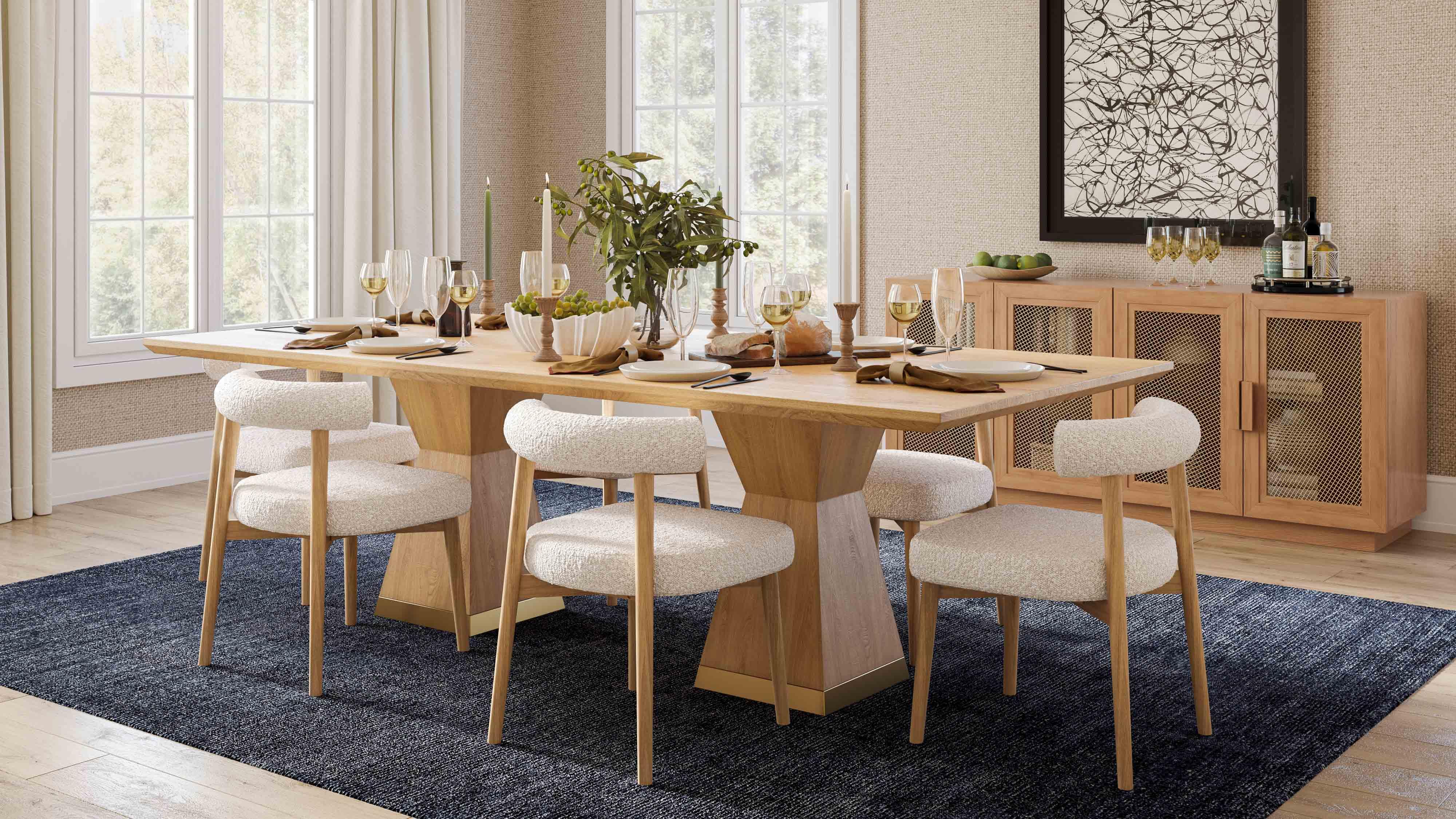 Nolan Wood 98" Rectangular Dining Table - Image 8