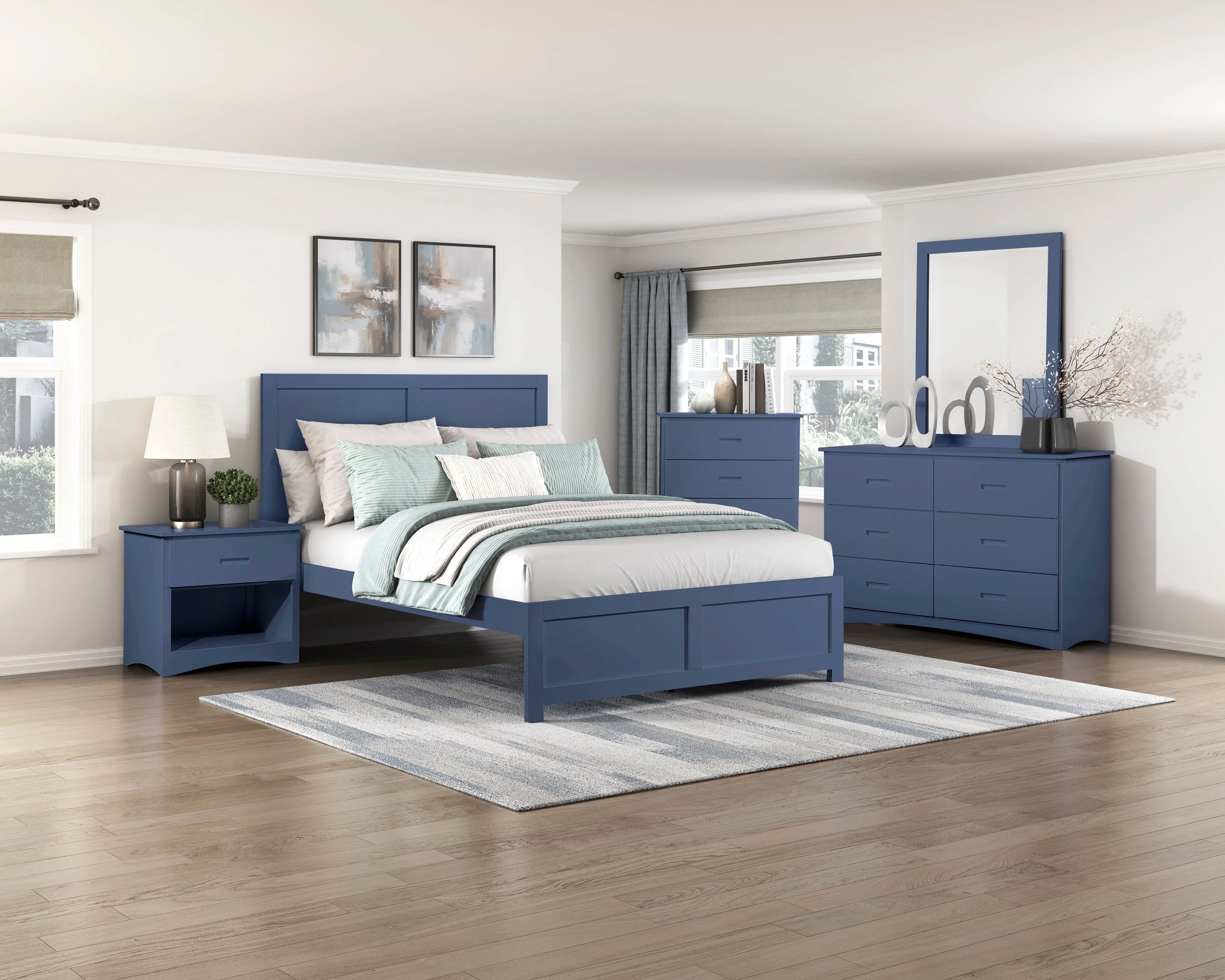 Nora Blue Full Platform Bed - Image 21