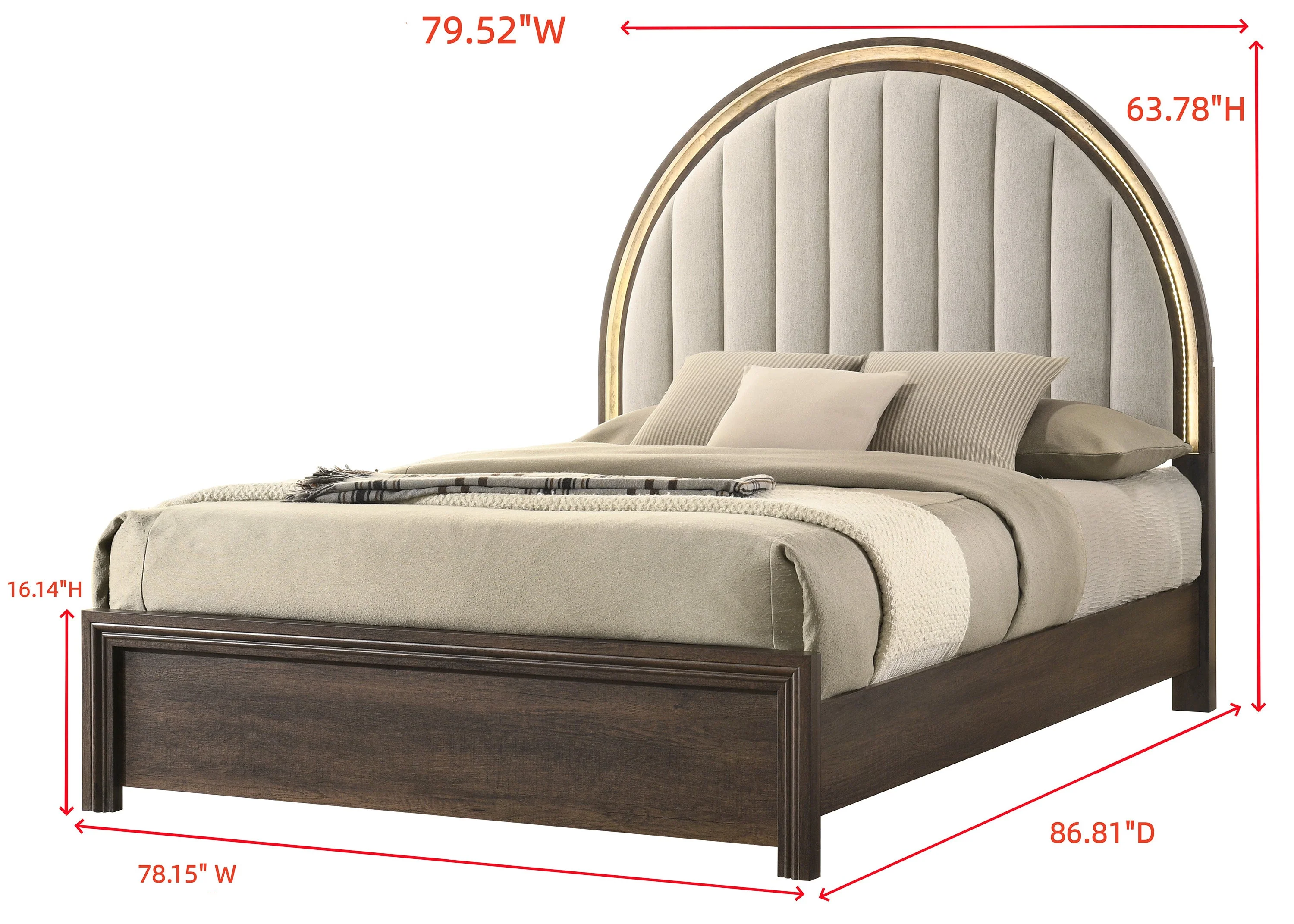Noreen Brown LED King Bed - Image 5