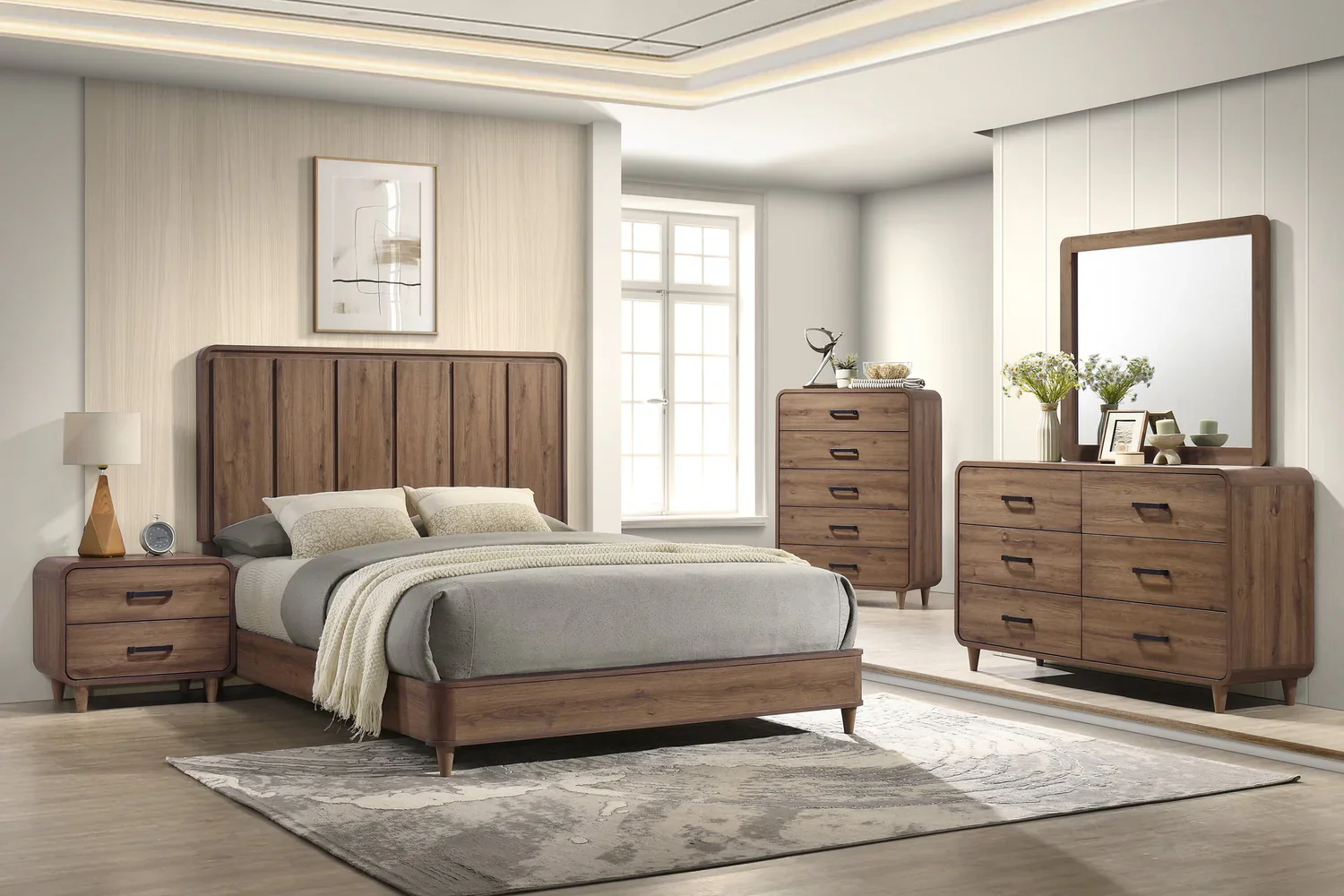 Nyomi Light Brown Dresser Top Mirror - Image 3