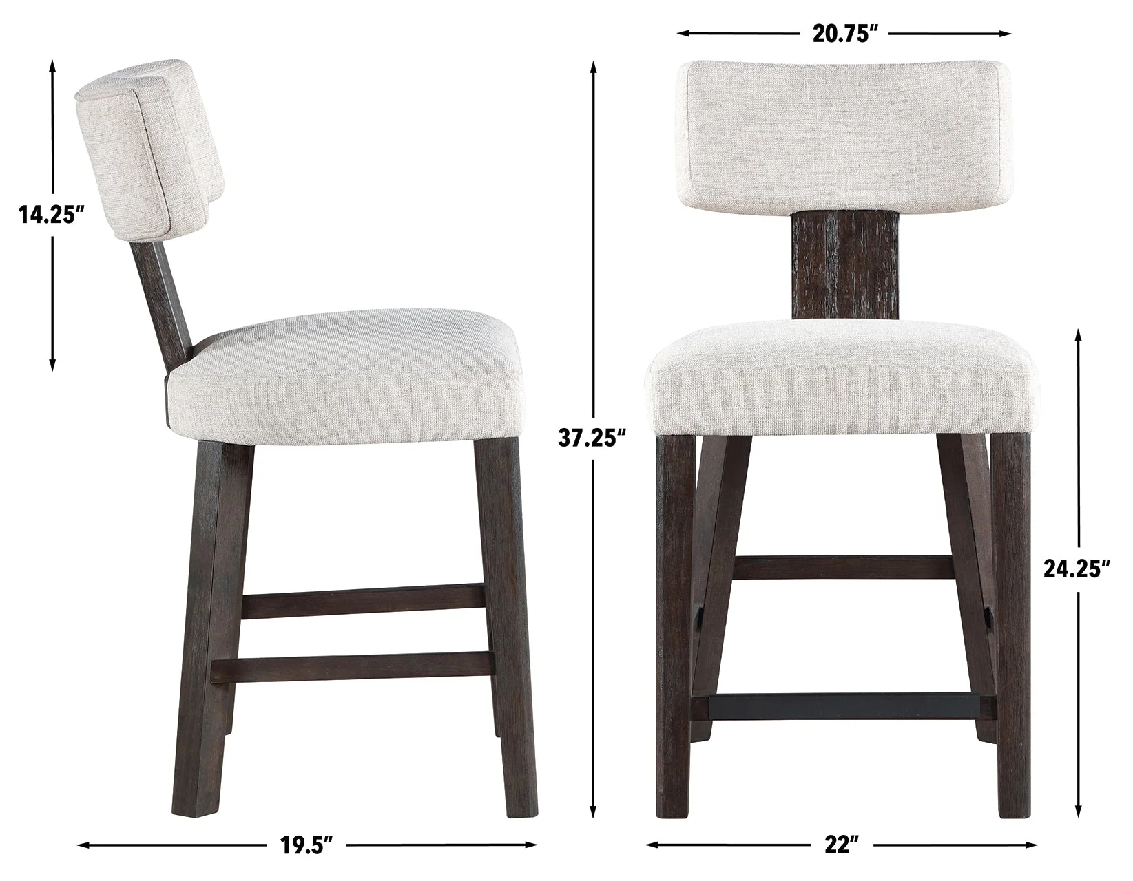 Oakley Charcoal Brown Counter Height Chair, Set of 2 - Image 12